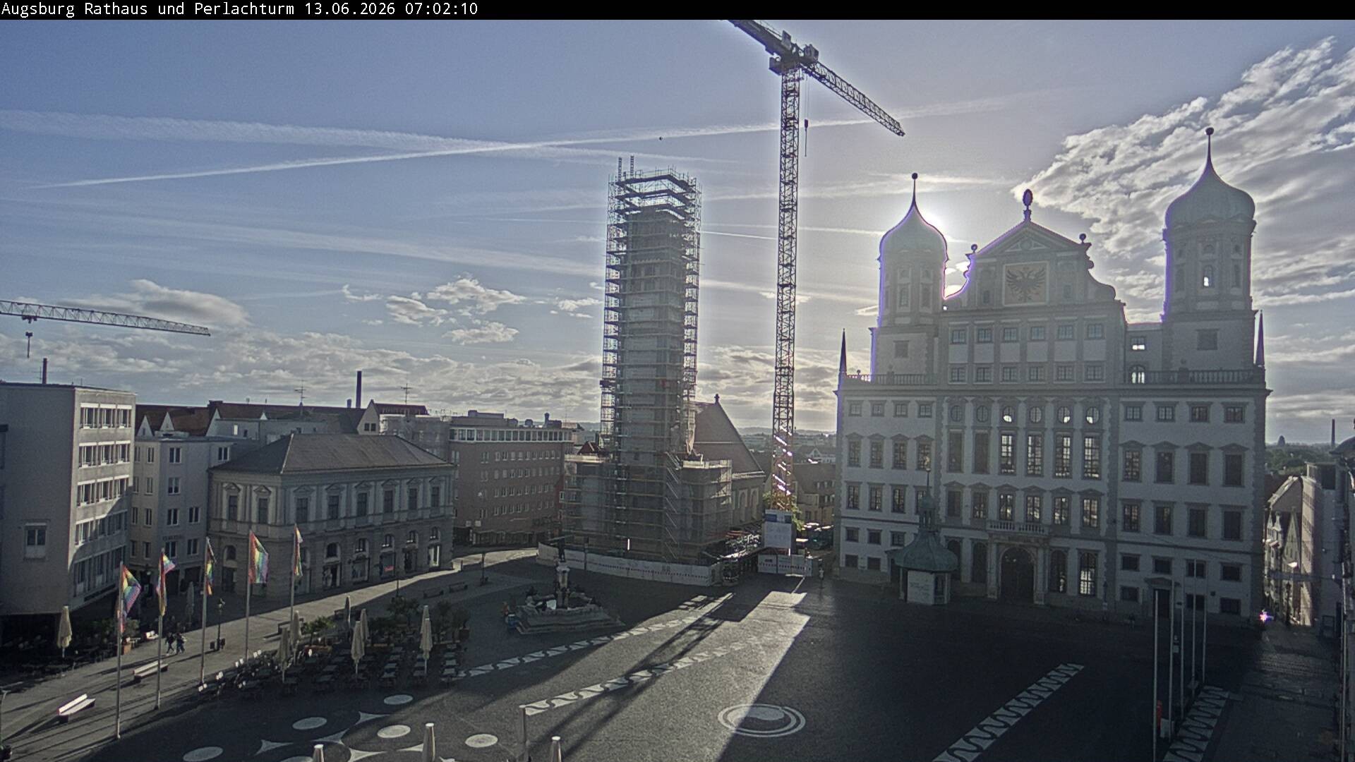 Archiv Foto Webcam Augsburger Rathausplatz und Perlachturm