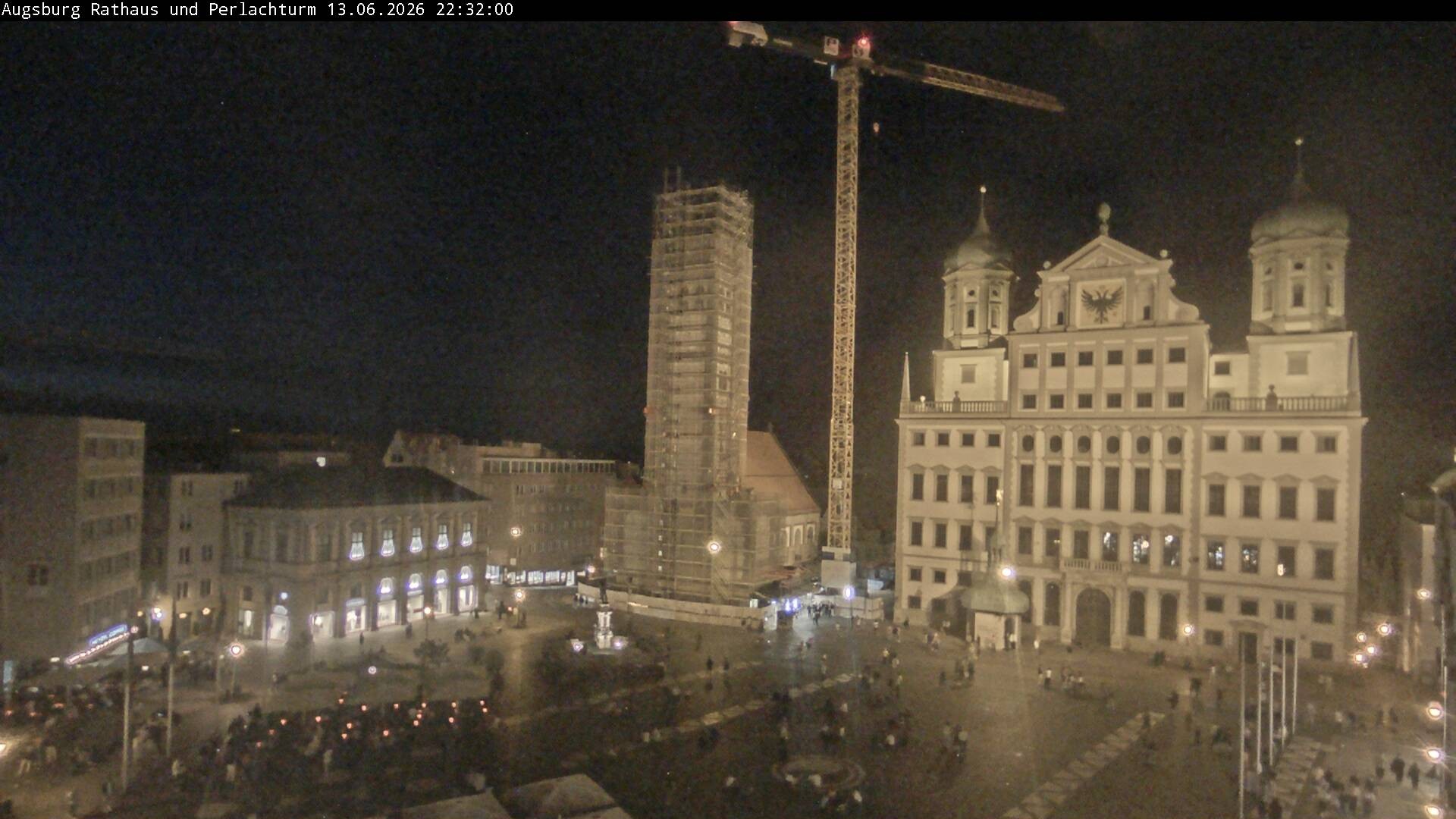 Archiv Foto Webcam Augsburger Rathausplatz und Perlachturm