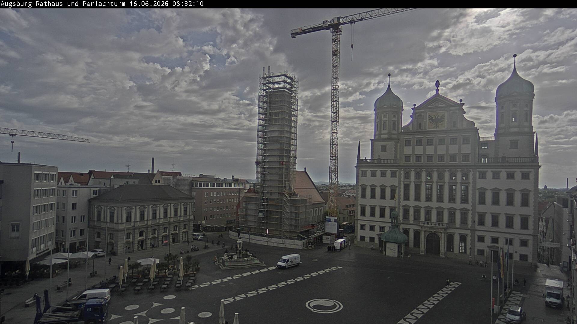 Archiv Foto Webcam Augsburger Rathausplatz und Perlachturm