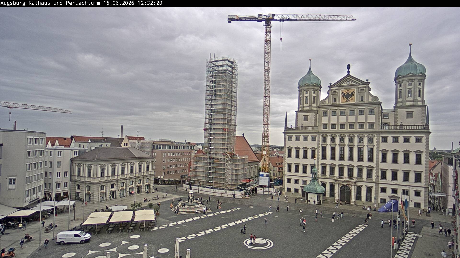 Archiv Foto Webcam Augsburger Rathausplatz und Perlachturm