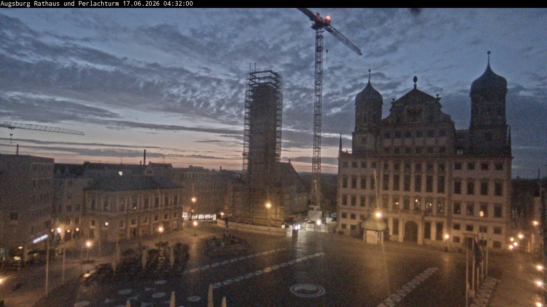 Archiv Foto Webcam Augsburger Rathausplatz und Perlachturm
