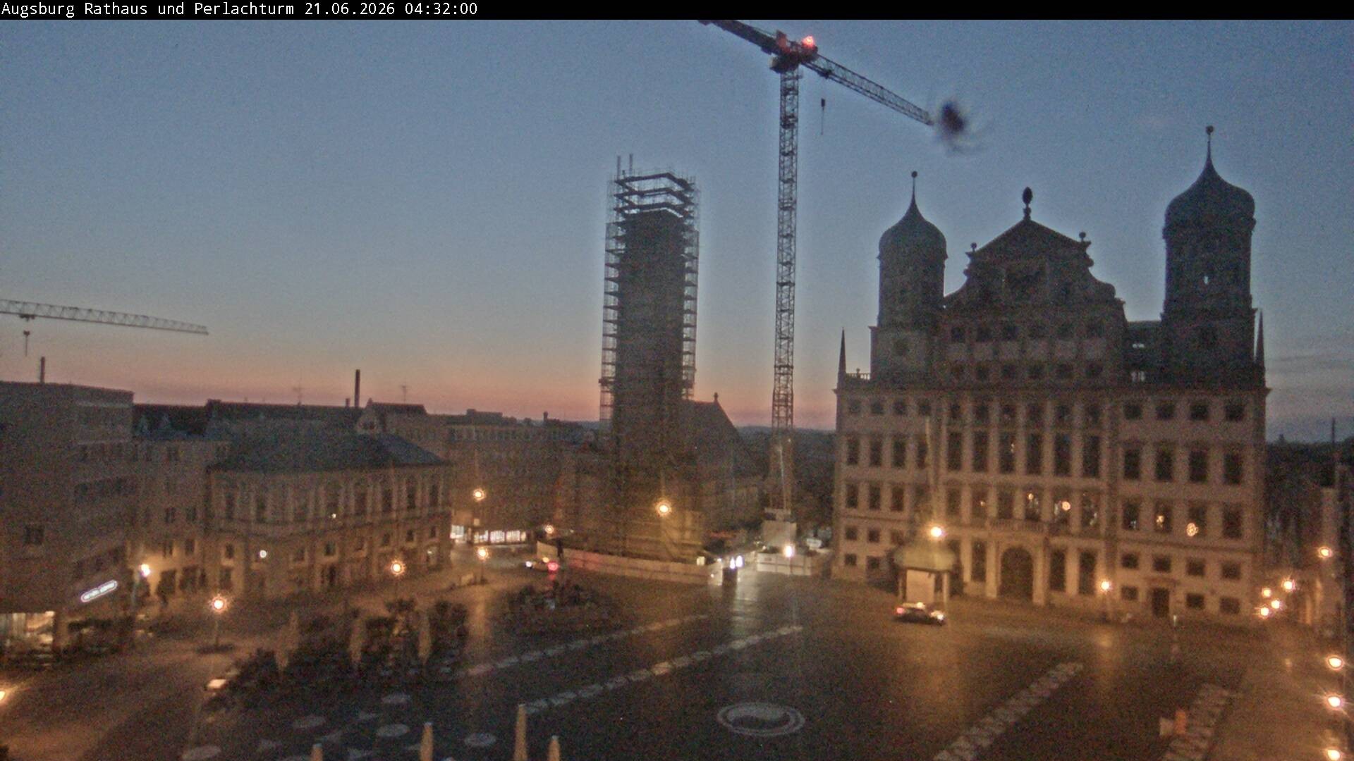 Archiv Foto Webcam Augsburger Rathausplatz und Perlachturm