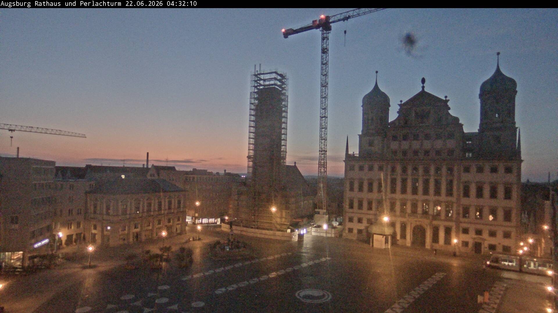 Archiv Foto Webcam Augsburger Rathausplatz und Perlachturm