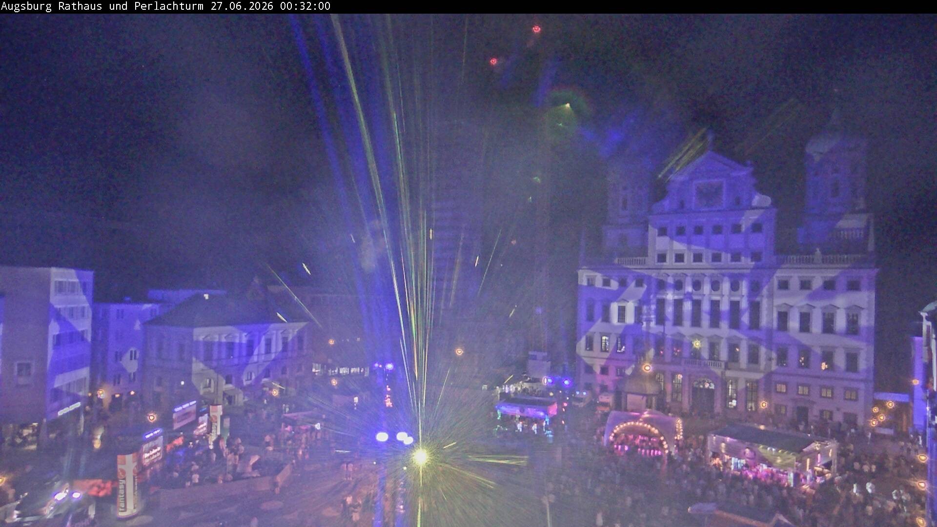 Archiv Foto Webcam Augsburger Rathausplatz und Perlachturm
