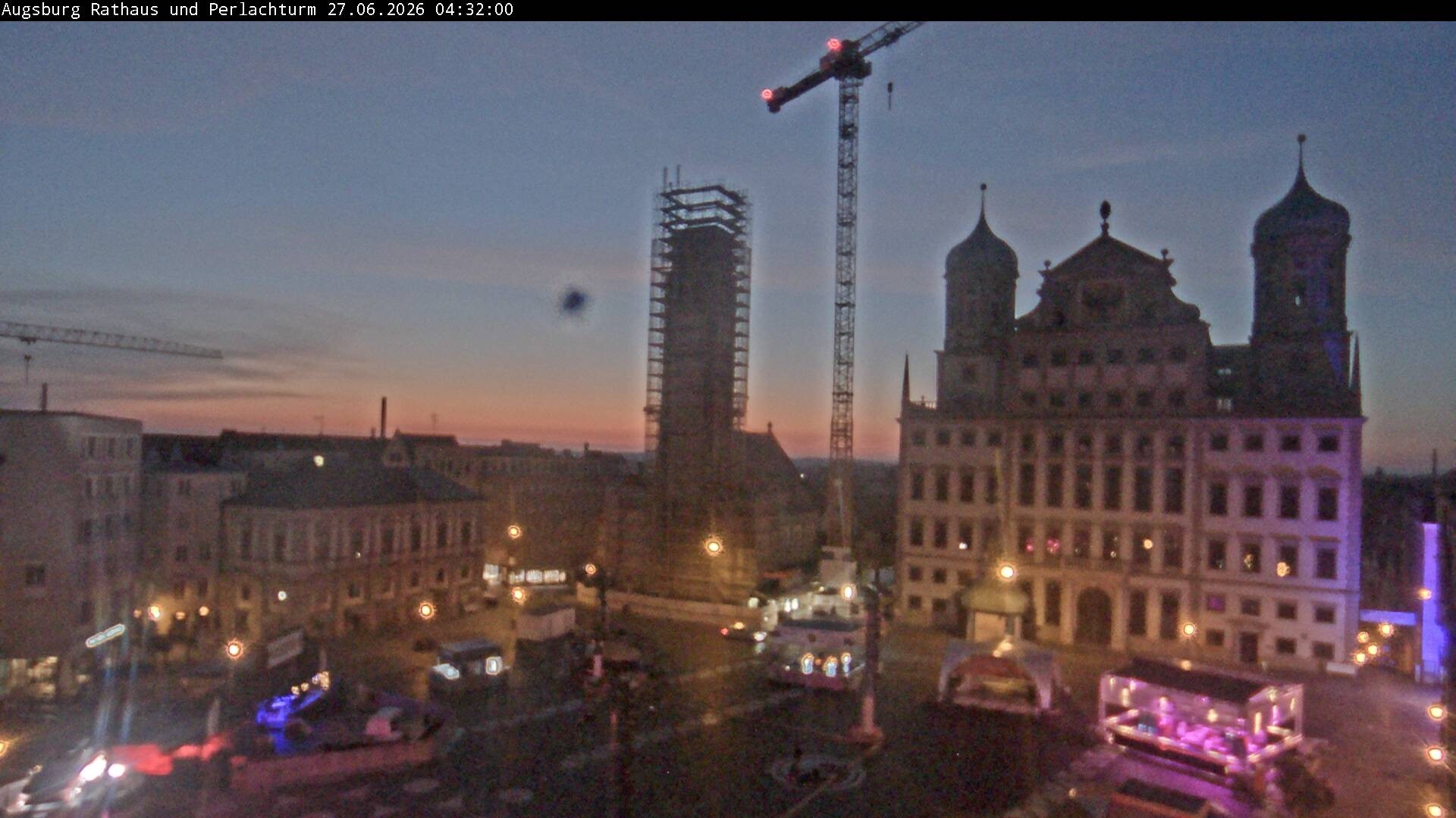 Archiv Foto Webcam Augsburger Rathausplatz und Perlachturm