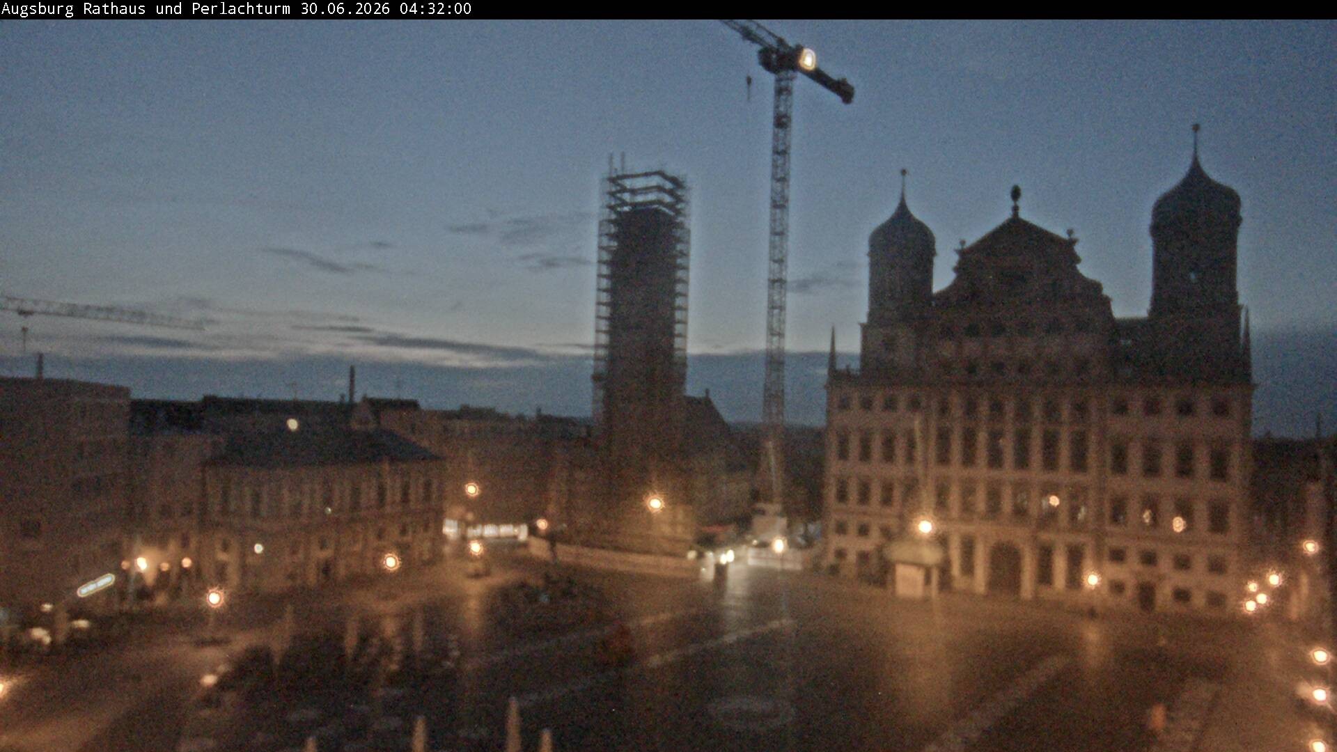 Archiv Foto Webcam Augsburger Rathausplatz und Perlachturm