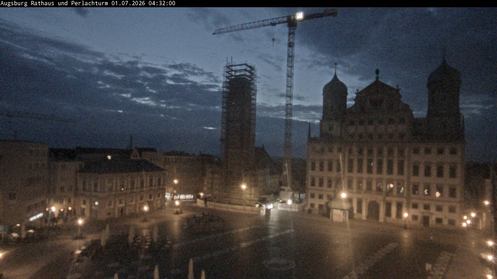 Archiv Foto Webcam Augsburger Rathausplatz und Perlachturm
