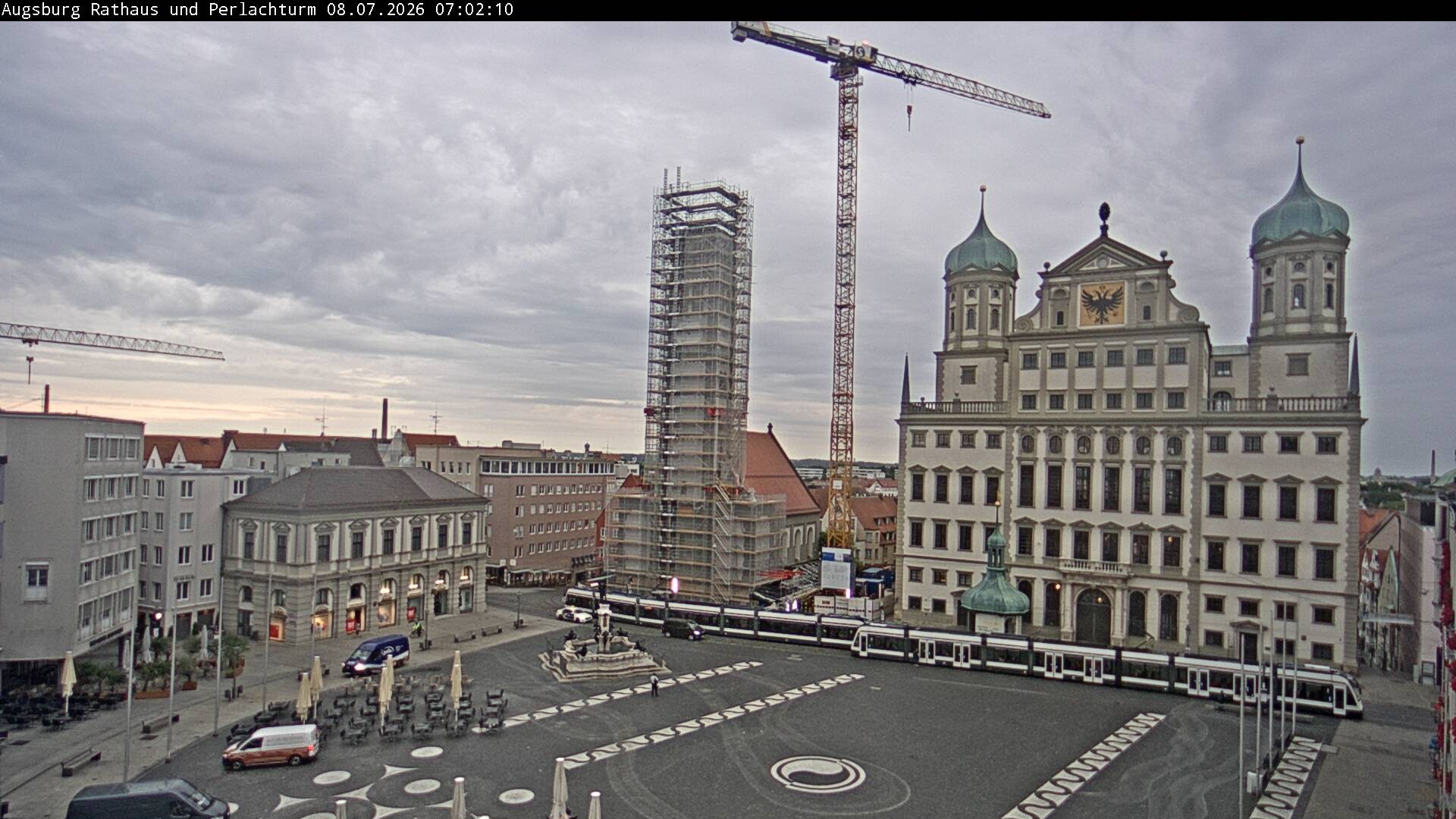 Archiv Foto Webcam Augsburger Rathausplatz und Perlachturm
