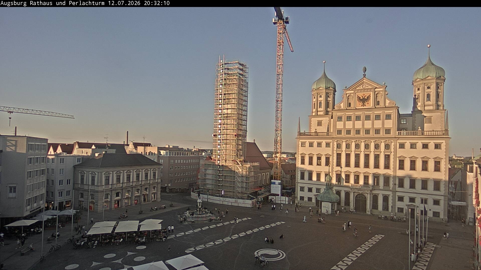 Archiv Foto Webcam Augsburger Rathausplatz und Perlachturm