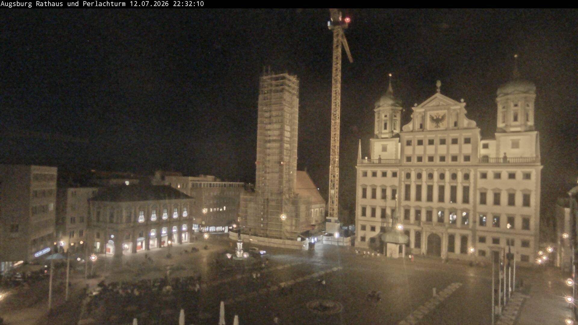Archiv Foto Webcam Augsburger Rathausplatz und Perlachturm