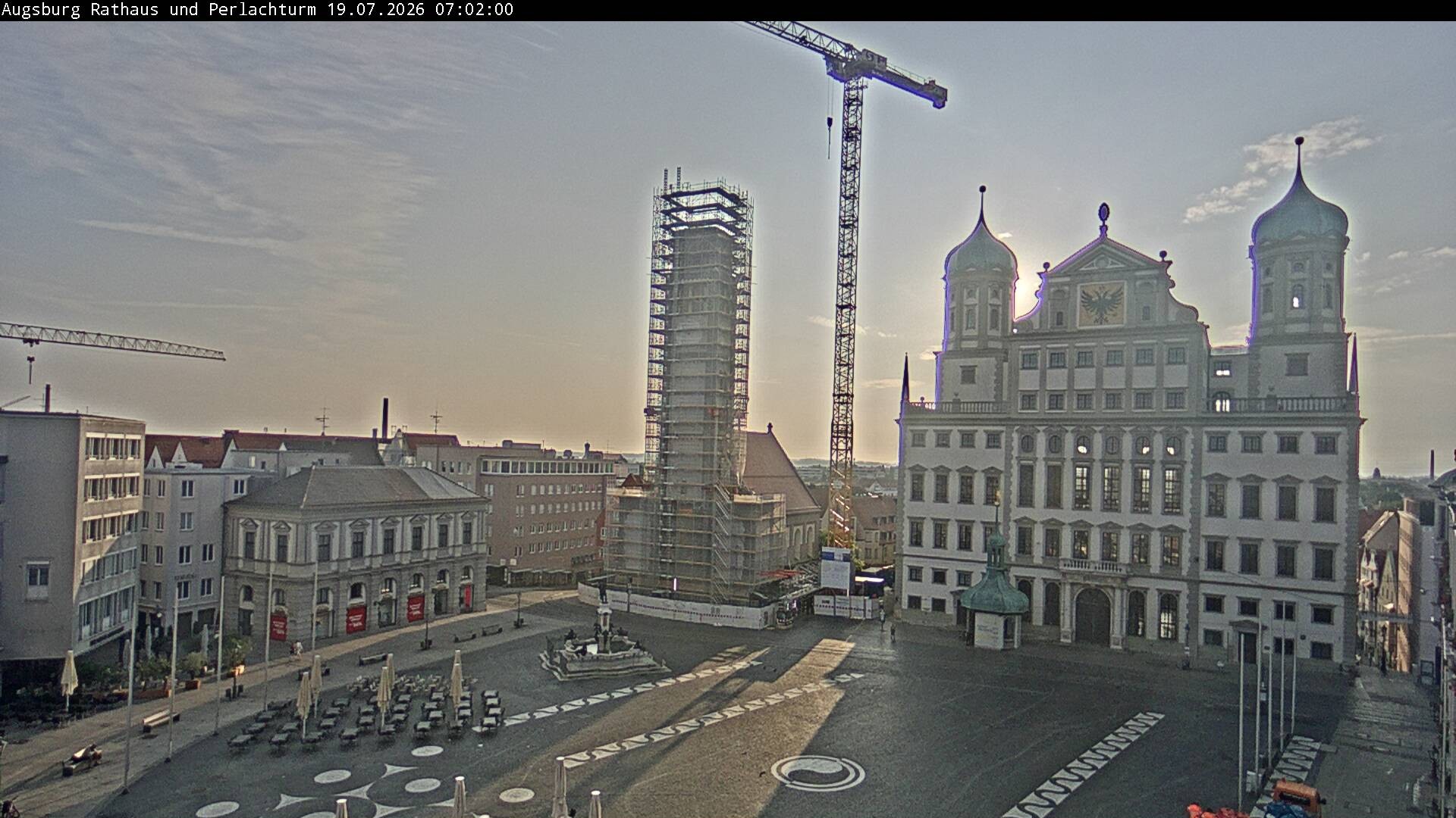 Archiv Foto Webcam Augsburger Rathausplatz und Perlachturm