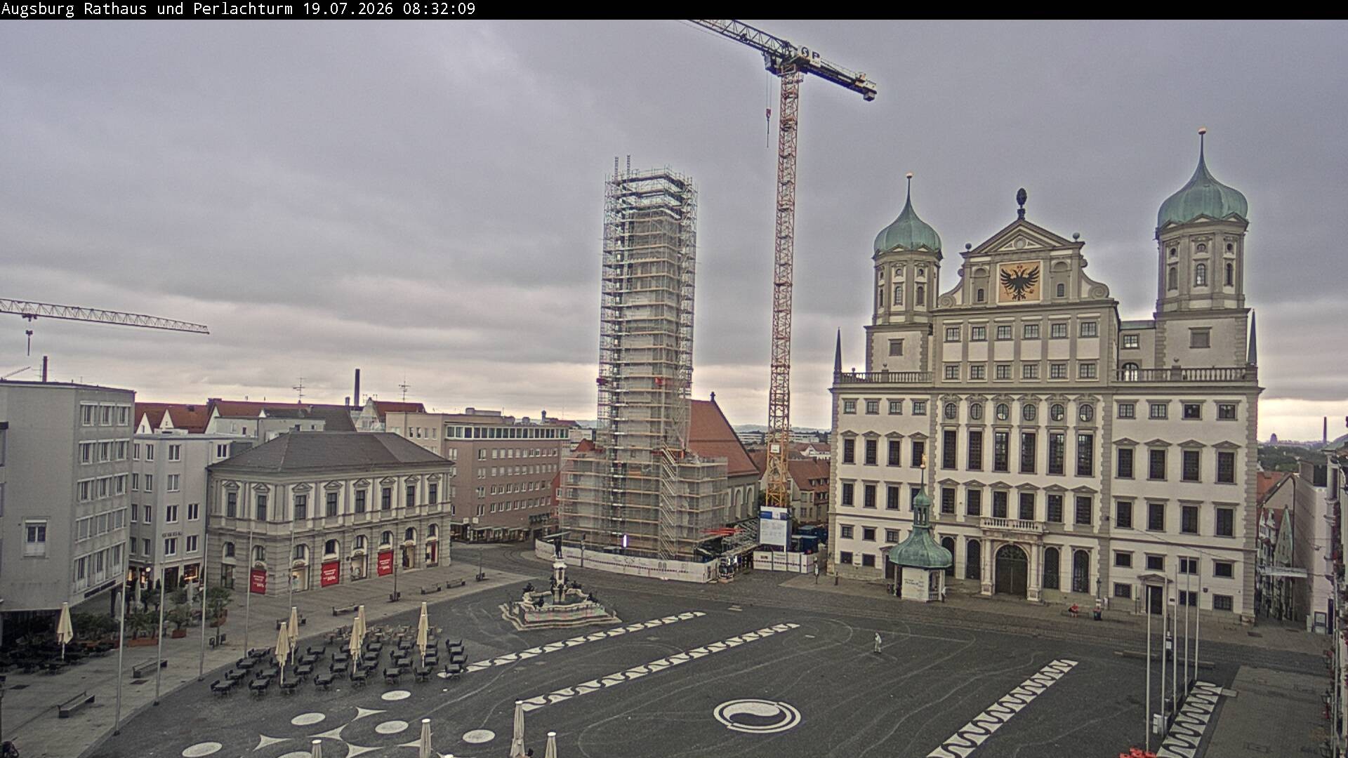 Archiv Foto Webcam Augsburger Rathausplatz und Perlachturm