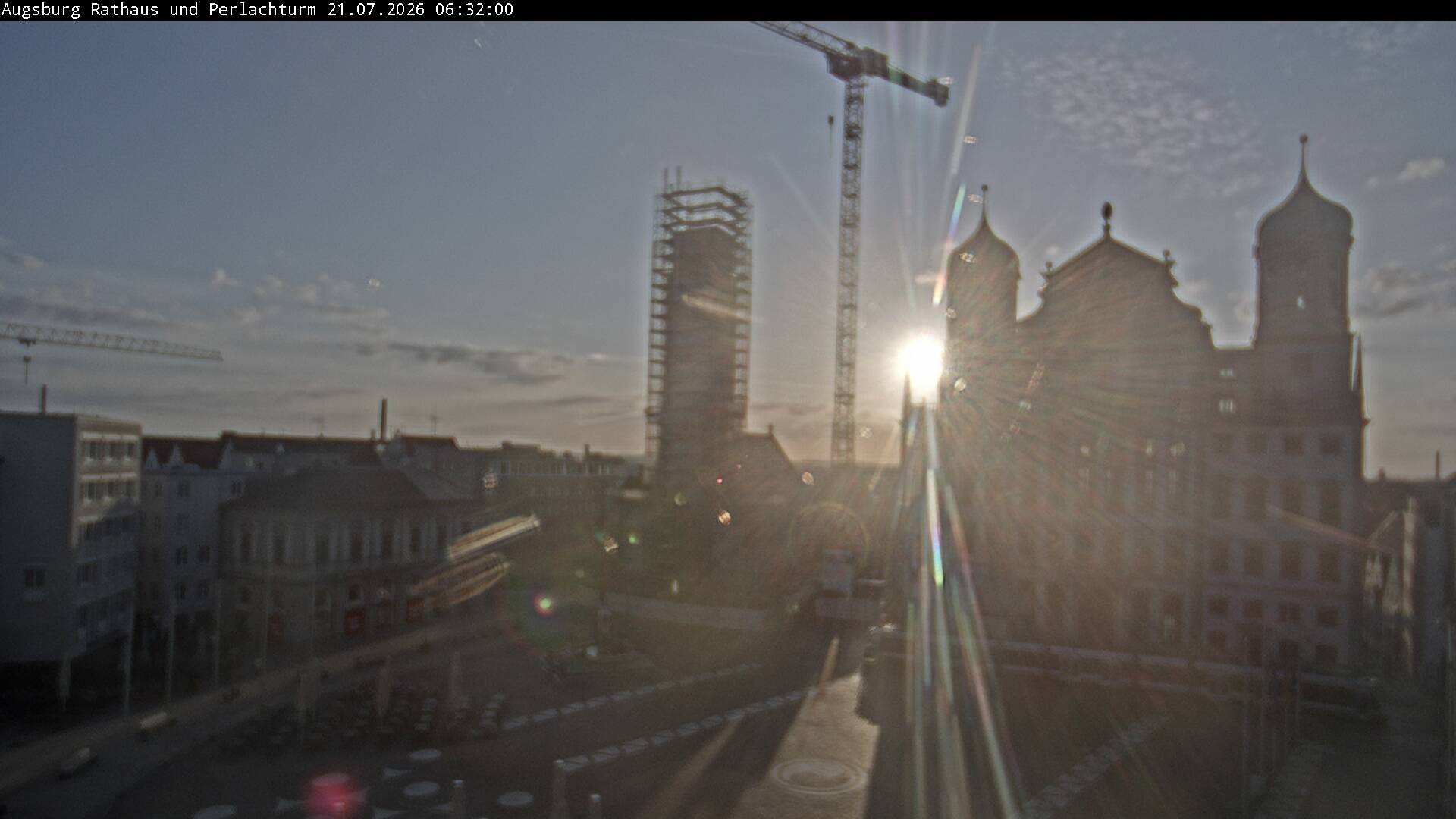 Archiv Foto Webcam Augsburger Rathausplatz und Perlachturm