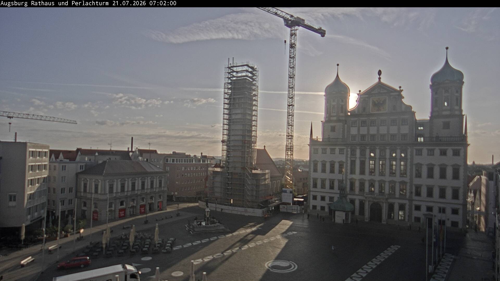 Archiv Foto Webcam Augsburger Rathausplatz und Perlachturm
