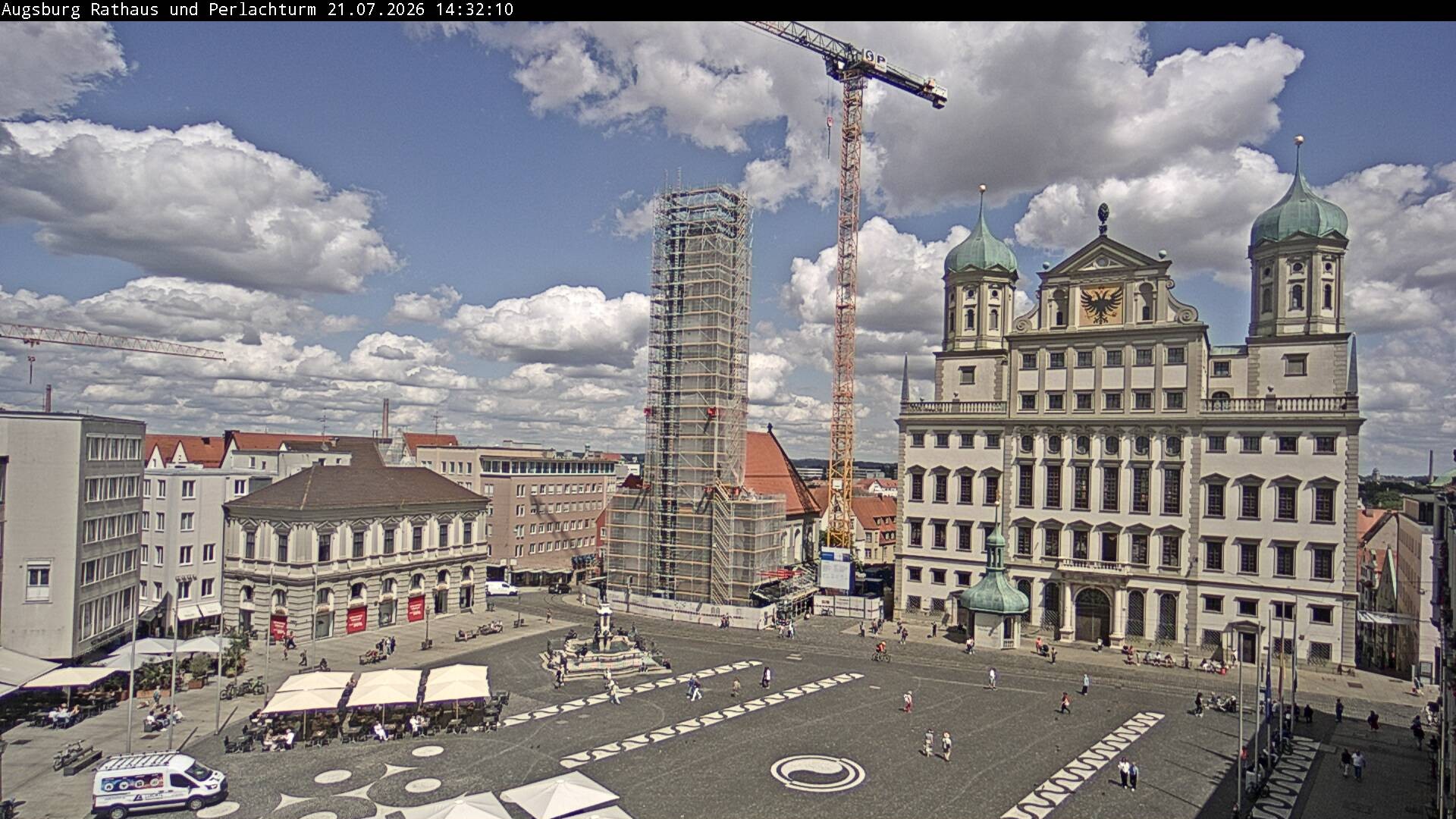 Archiv Foto Webcam Augsburger Rathausplatz und Perlachturm