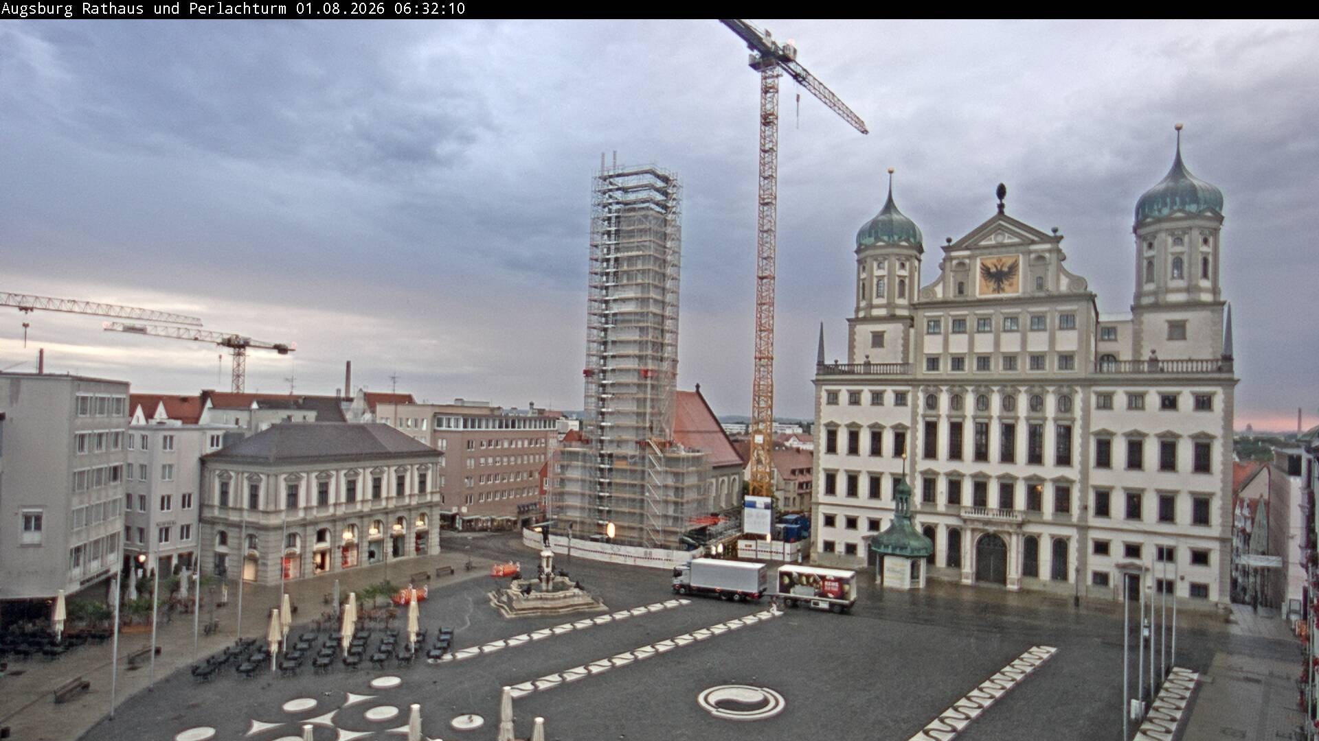 Archiv Foto Webcam Augsburger Rathausplatz und Perlachturm