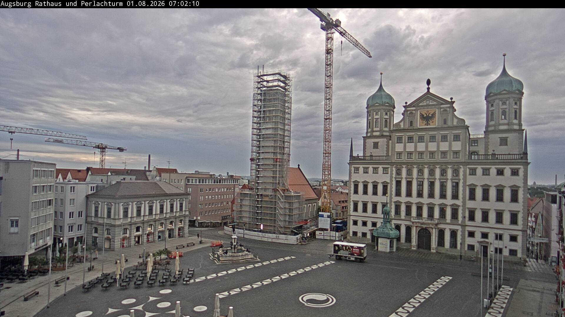 Archiv Foto Webcam Augsburger Rathausplatz und Perlachturm