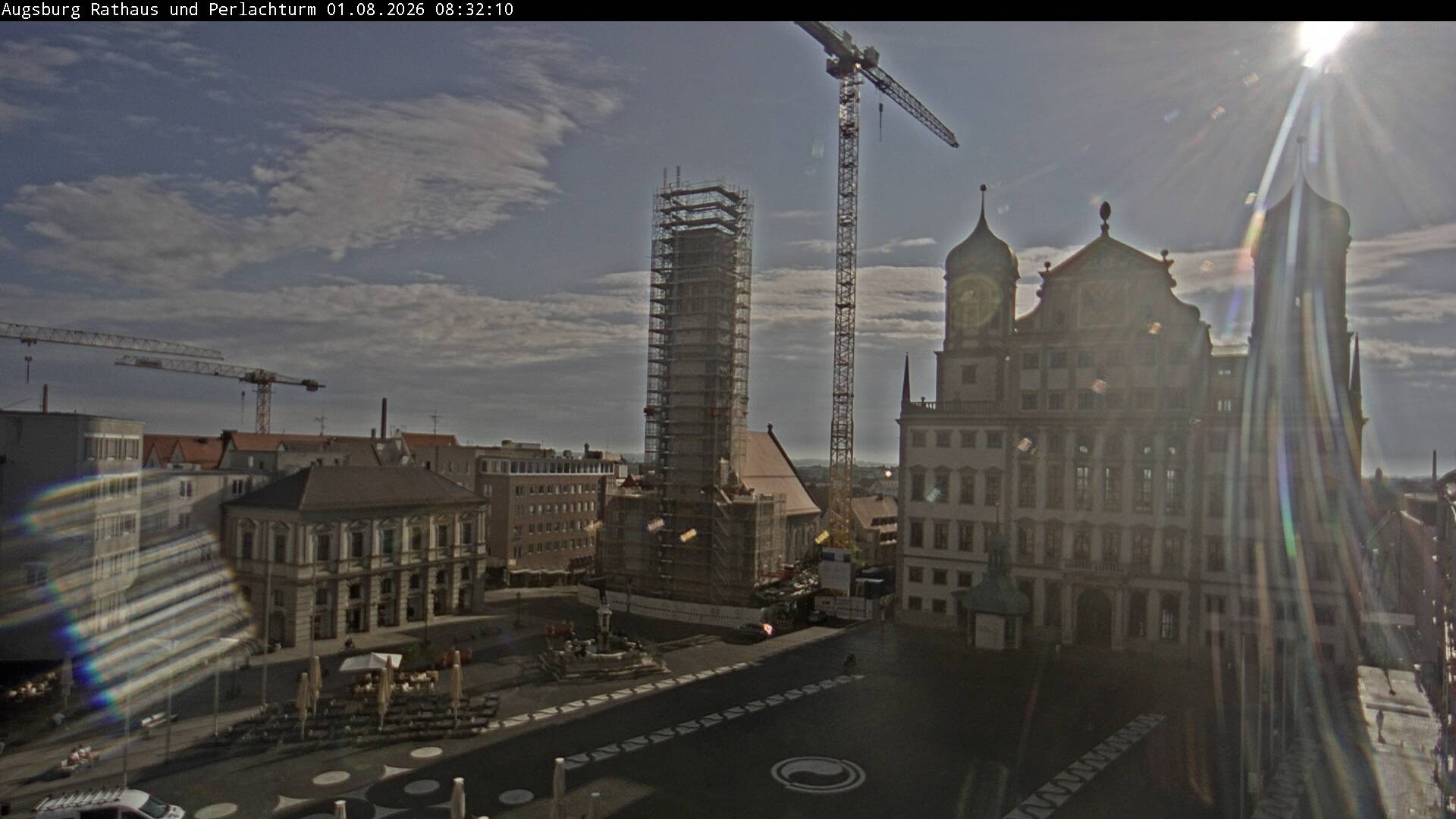 Archiv Foto Webcam Augsburger Rathausplatz und Perlachturm