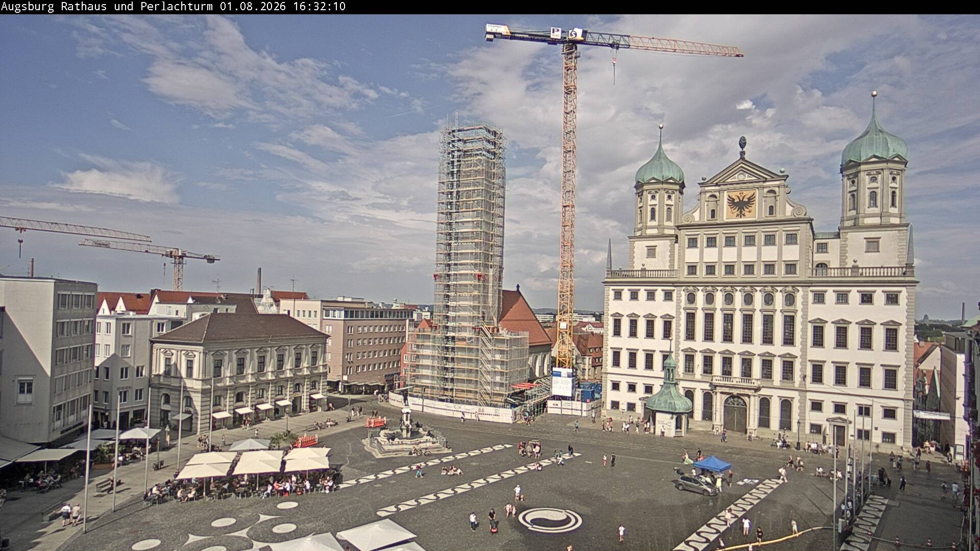 Archiv Foto Webcam Augsburger Rathausplatz und Perlachturm