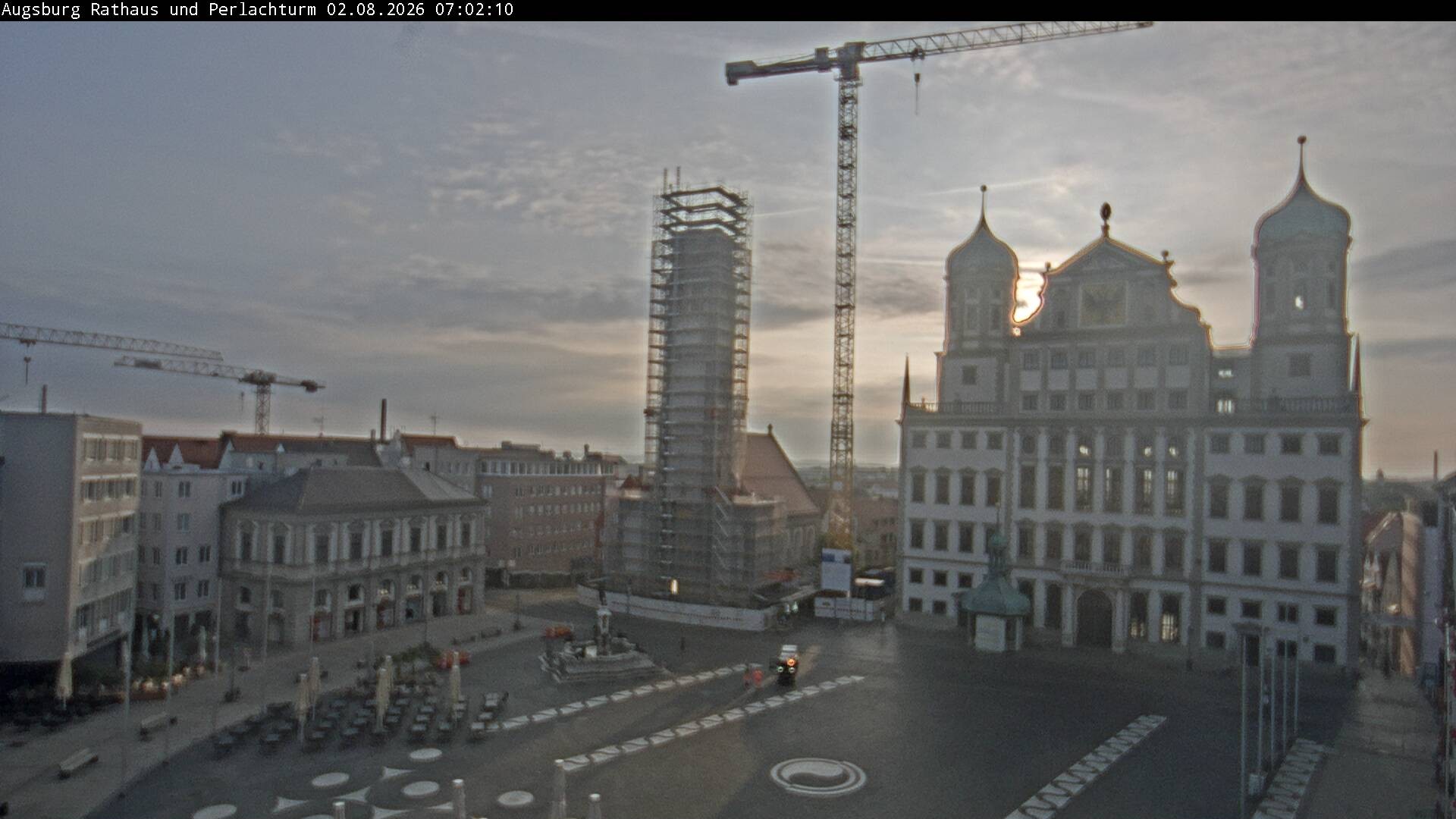 Archiv Foto Webcam Augsburger Rathausplatz und Perlachturm