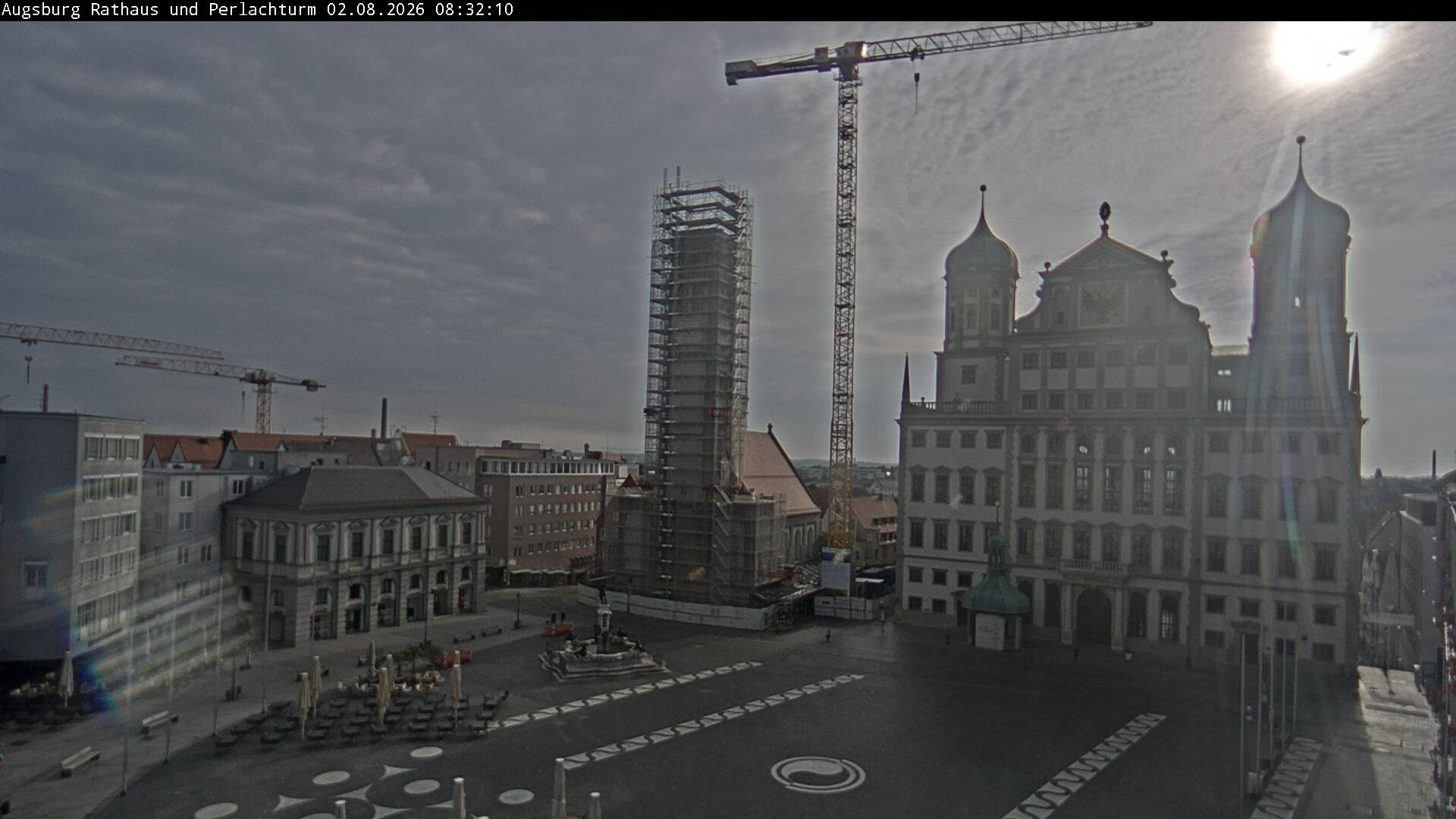 Archiv Foto Webcam Augsburger Rathausplatz und Perlachturm