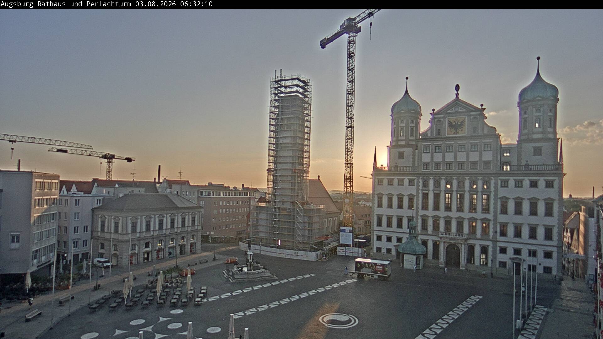 Archiv Foto Webcam Augsburger Rathausplatz und Perlachturm