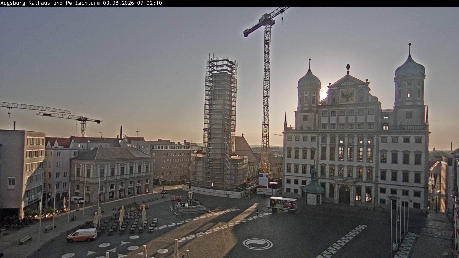 Archiv Foto Webcam Augsburger Rathausplatz und Perlachturm