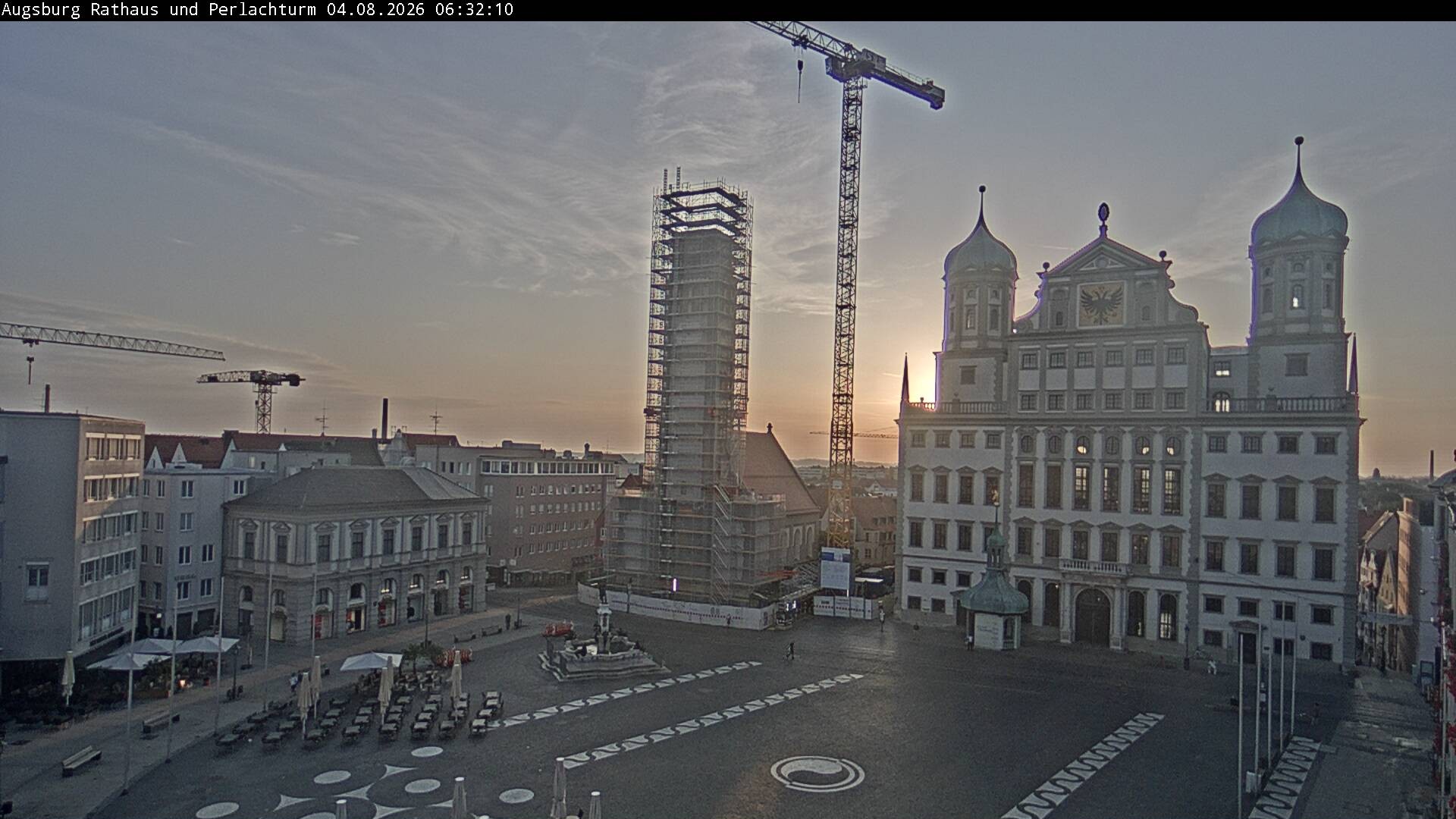 Archiv Foto Webcam Augsburger Rathausplatz und Perlachturm