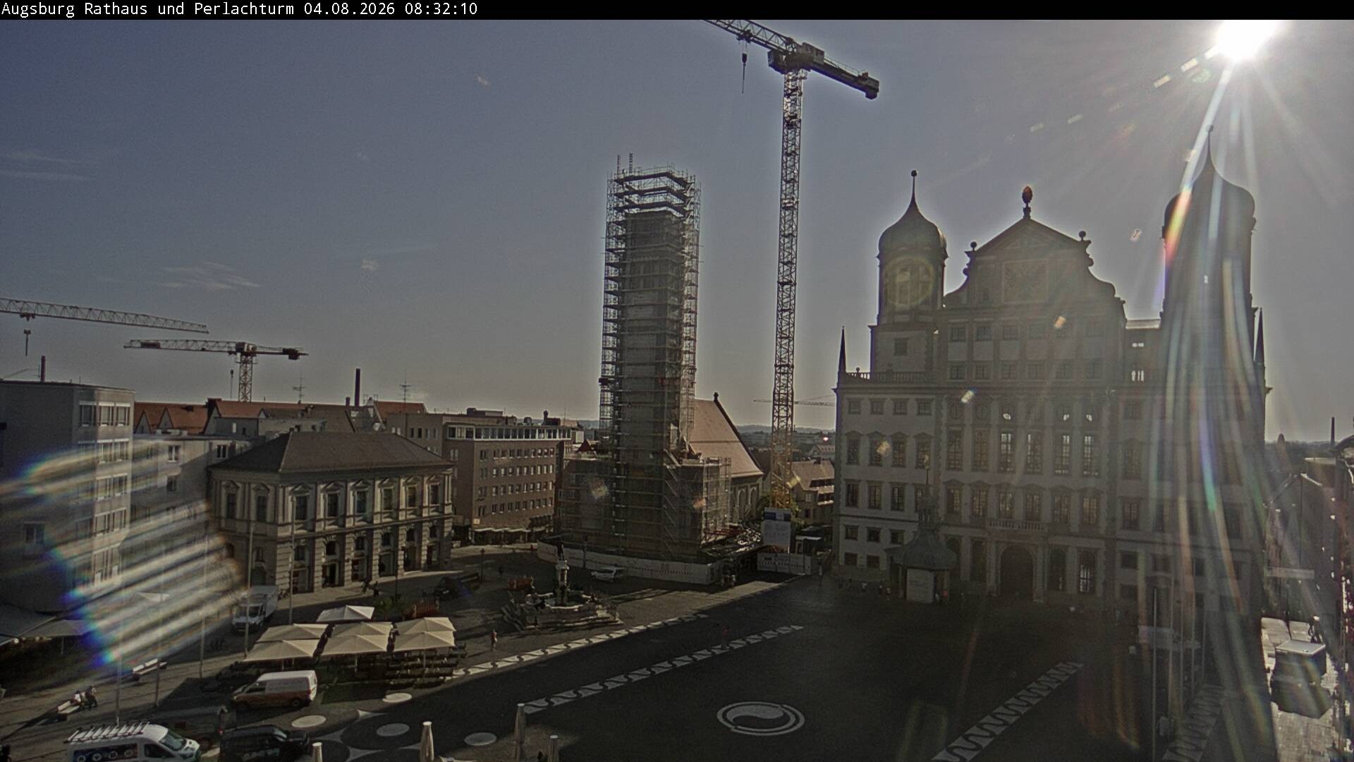 Archiv Foto Webcam Augsburger Rathausplatz und Perlachturm