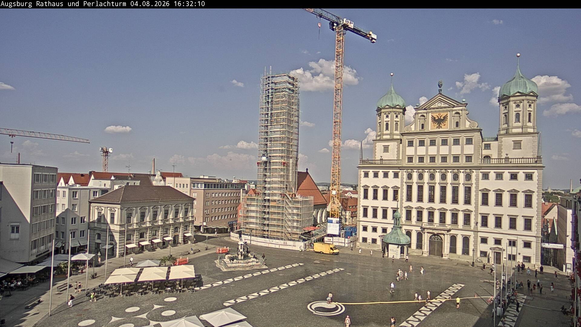 Archiv Foto Webcam Augsburger Rathausplatz und Perlachturm