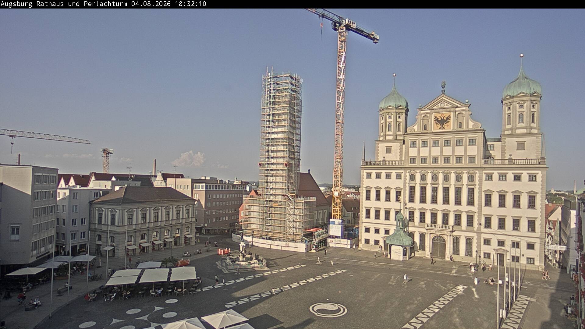Archiv Foto Webcam Augsburger Rathausplatz und Perlachturm