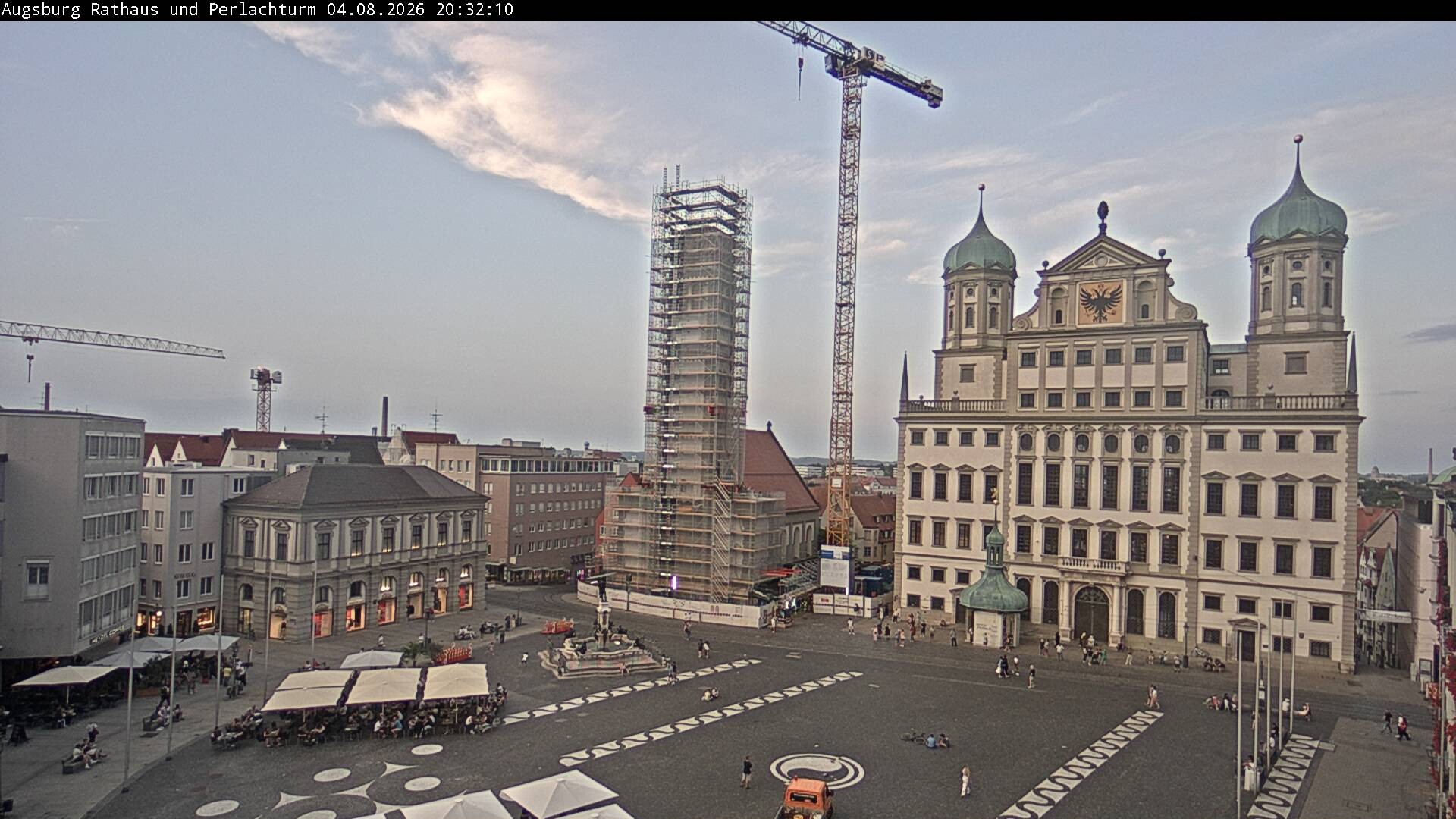 Archiv Foto Webcam Augsburger Rathausplatz und Perlachturm
