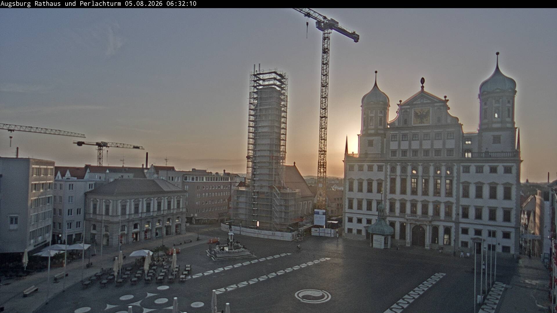 Archiv Foto Webcam Augsburger Rathausplatz und Perlachturm