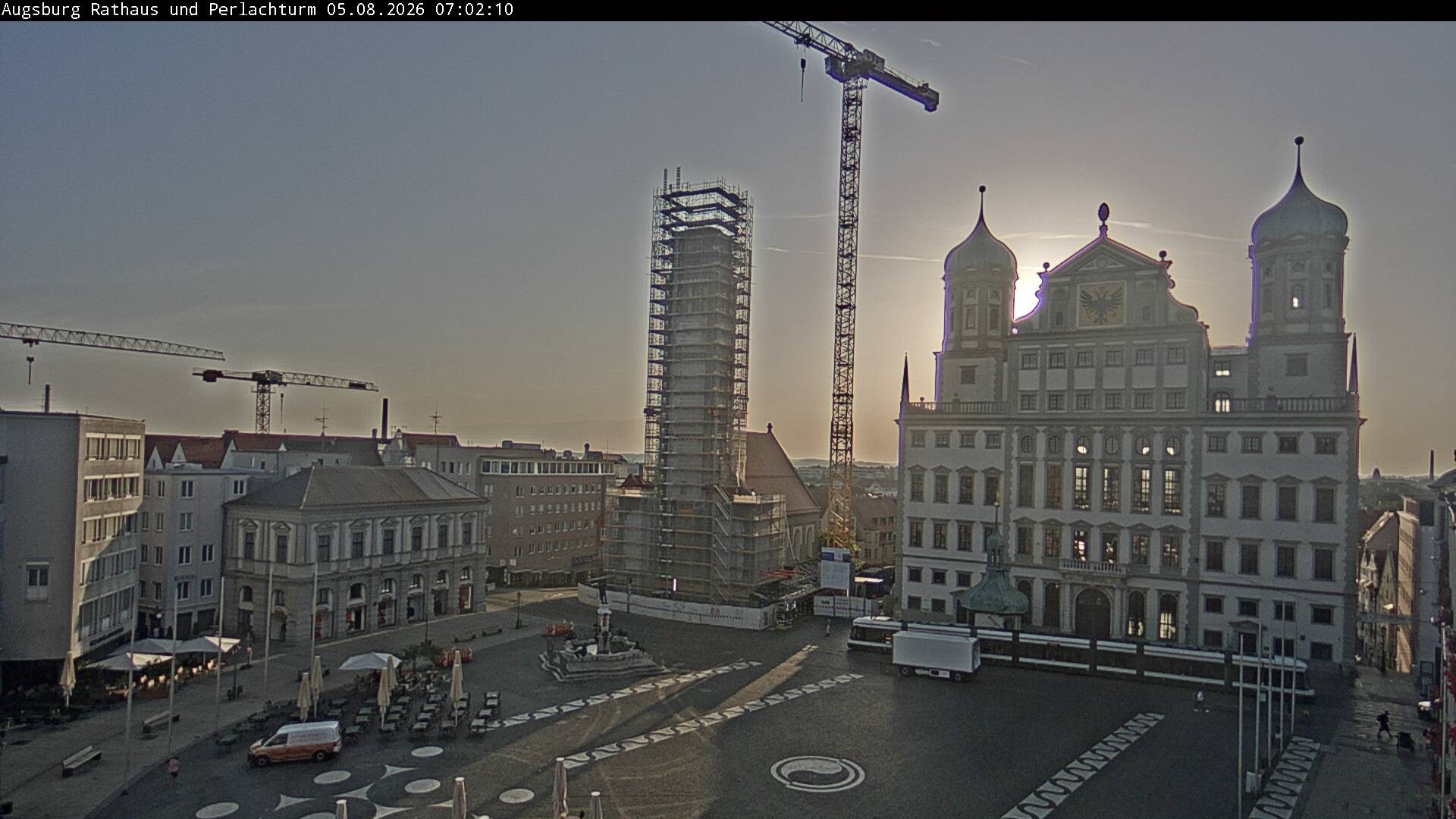 Archiv Foto Webcam Augsburger Rathausplatz und Perlachturm
