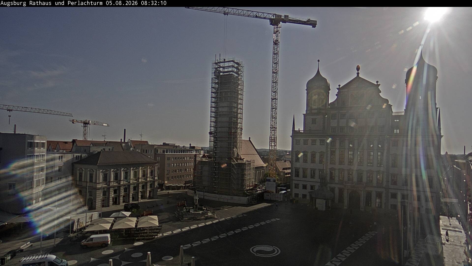Archiv Foto Webcam Augsburger Rathausplatz und Perlachturm