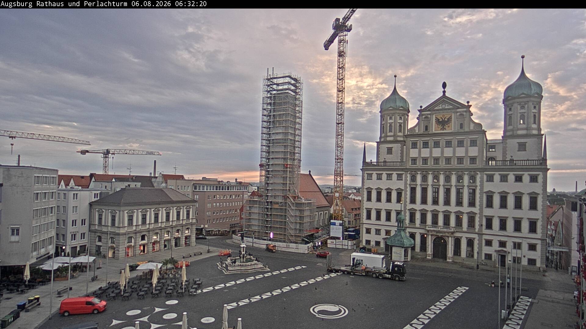 Archiv Foto Webcam Augsburger Rathausplatz und Perlachturm