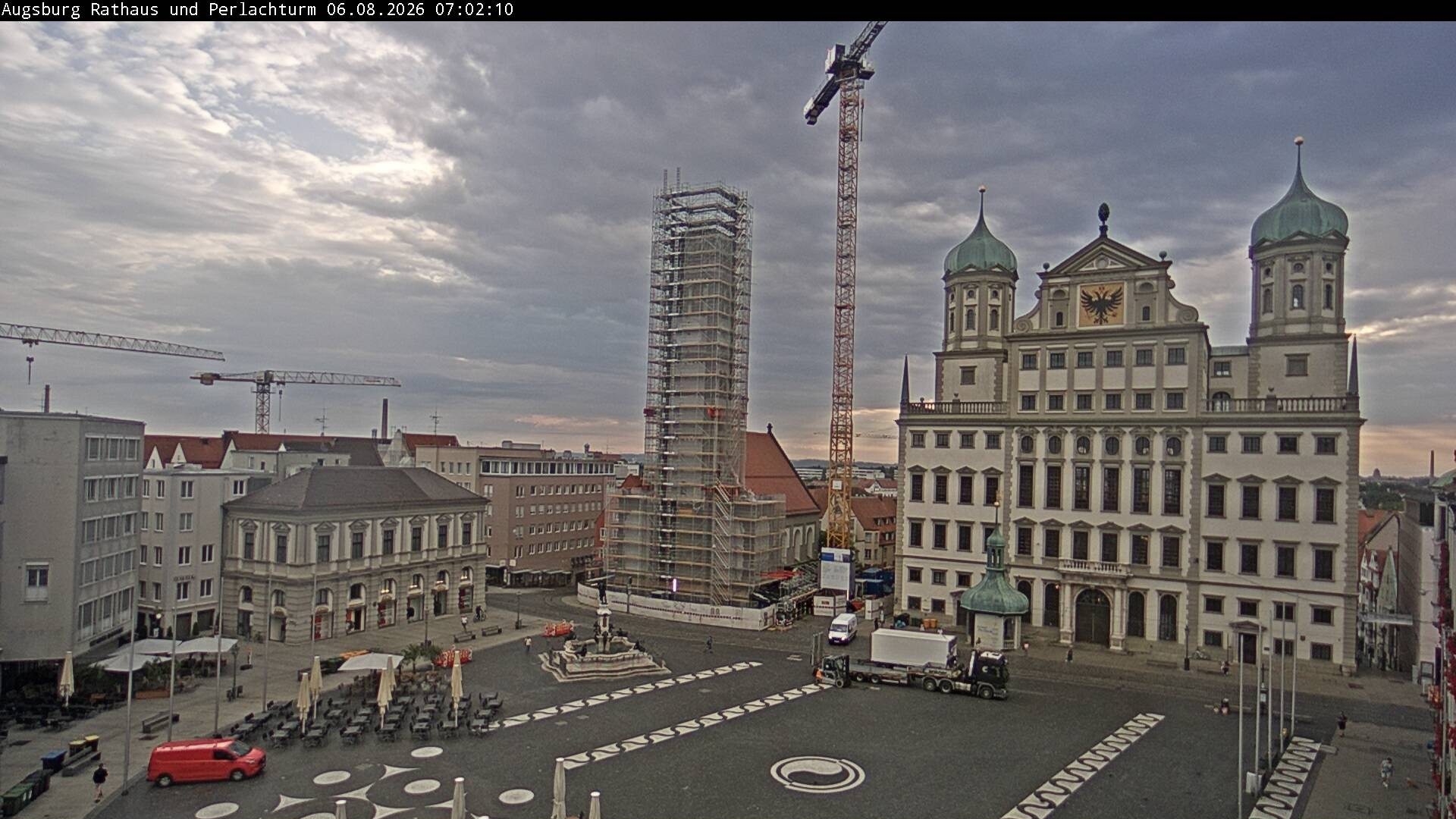 Archiv Foto Webcam Augsburger Rathausplatz und Perlachturm