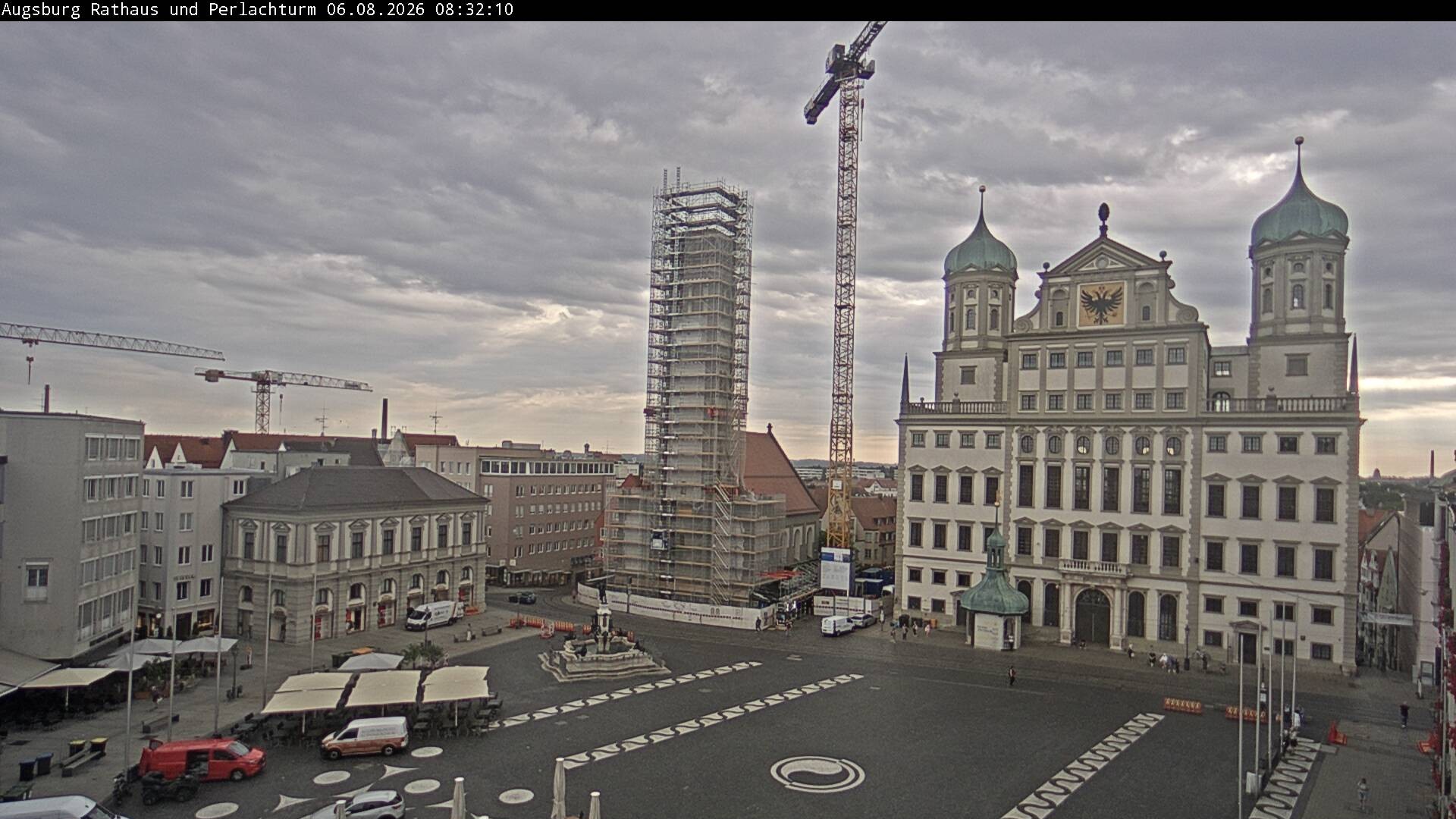 Archiv Foto Webcam Augsburger Rathausplatz und Perlachturm
