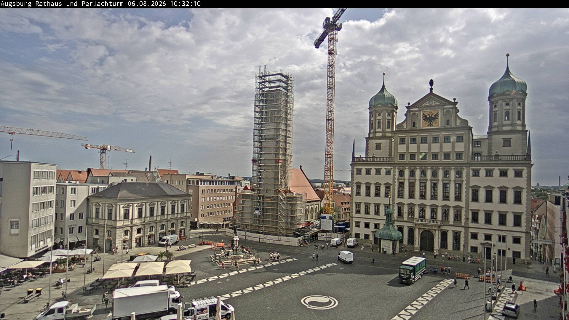Archiv Foto Webcam Augsburger Rathausplatz und Perlachturm