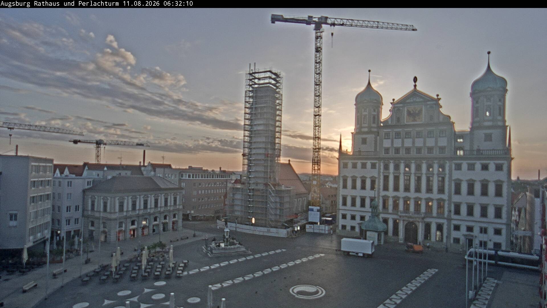 Archiv Foto Webcam Augsburger Rathausplatz und Perlachturm