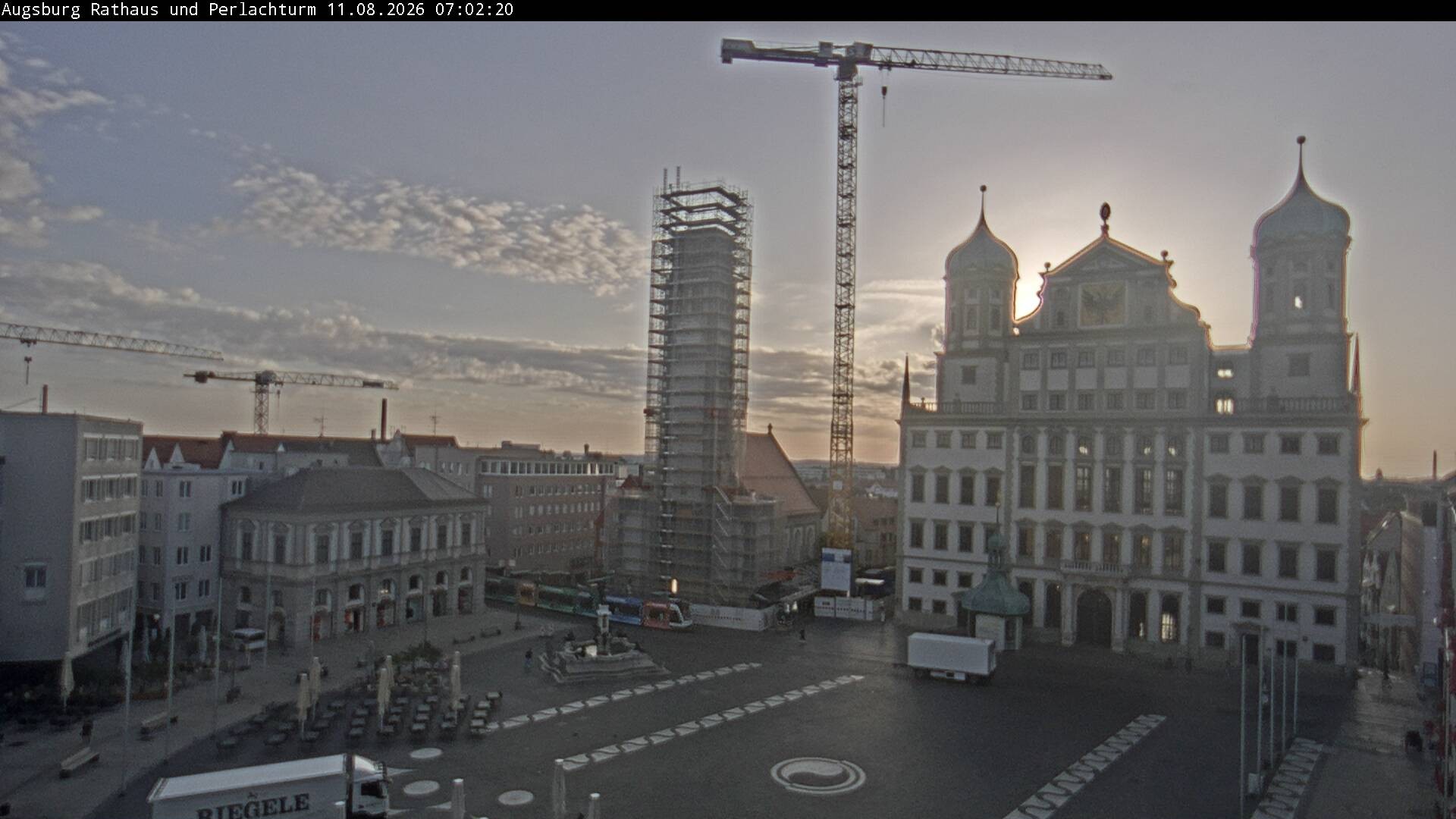 Archiv Foto Webcam Augsburger Rathausplatz und Perlachturm