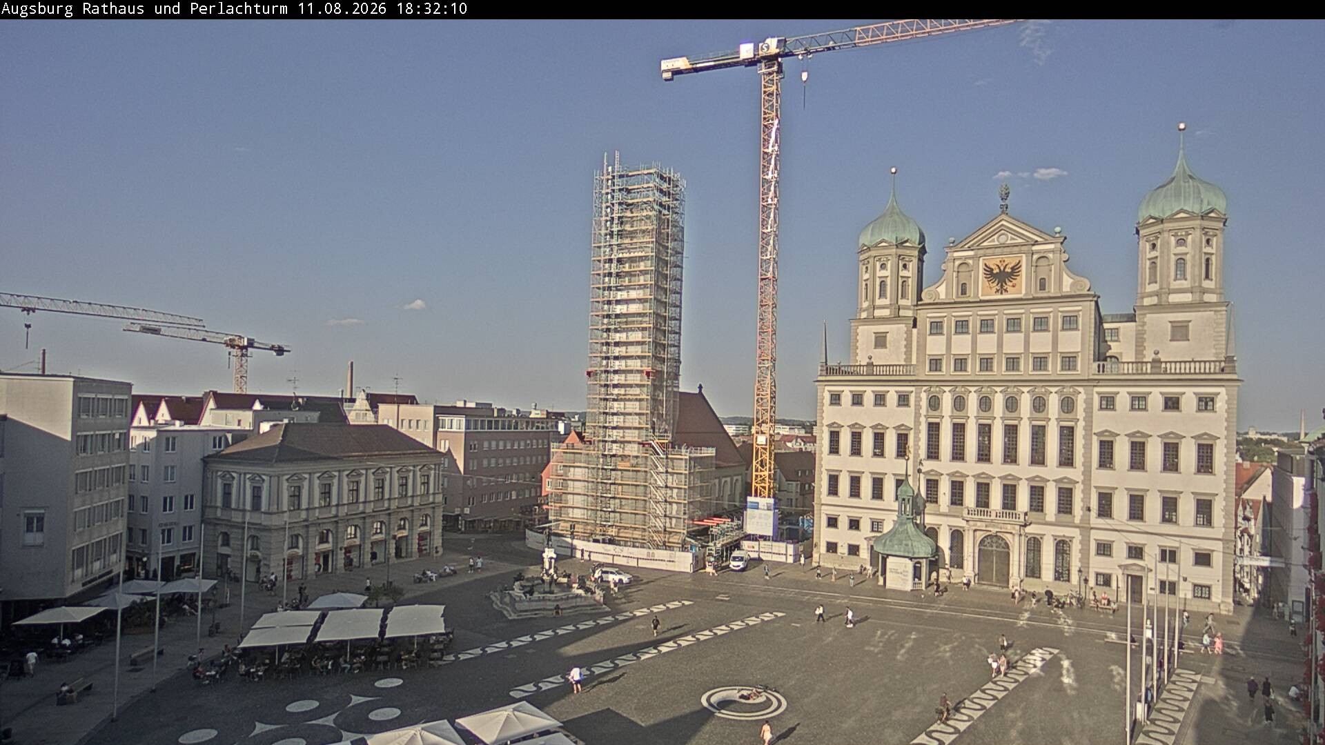 Archiv Foto Webcam Augsburger Rathausplatz und Perlachturm