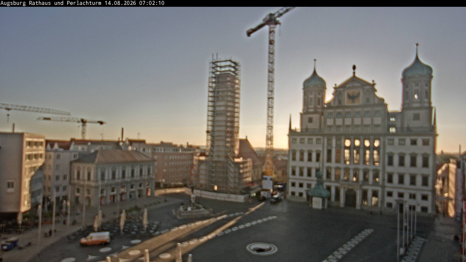 Archiv Foto Webcam Augsburger Rathausplatz und Perlachturm