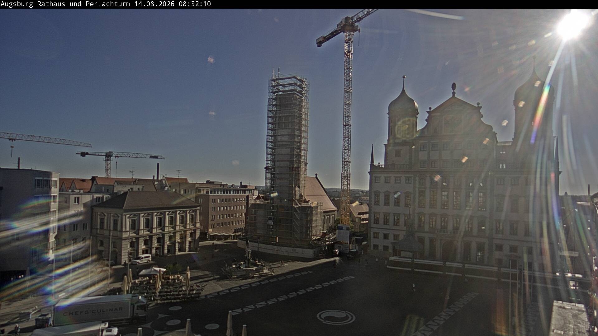 Archiv Foto Webcam Augsburger Rathausplatz und Perlachturm