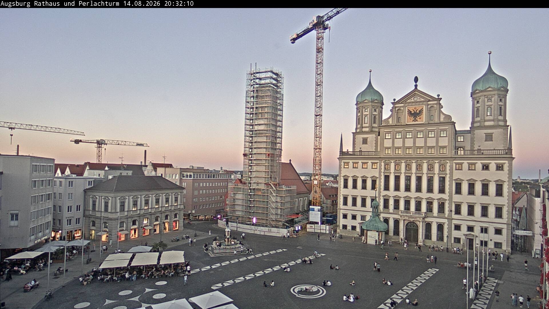Archiv Foto Webcam Augsburger Rathausplatz und Perlachturm