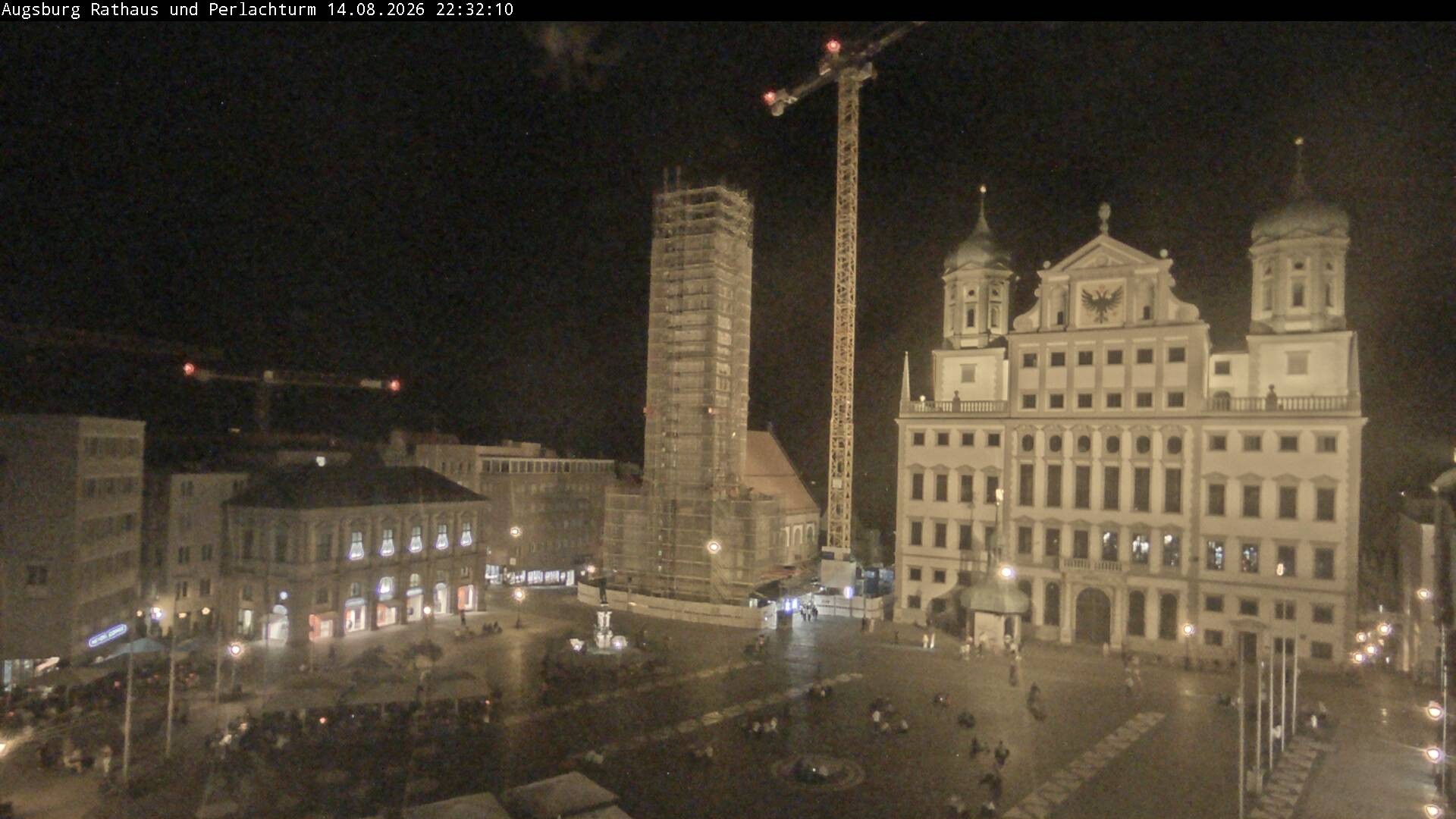 Archiv Foto Webcam Augsburger Rathausplatz und Perlachturm