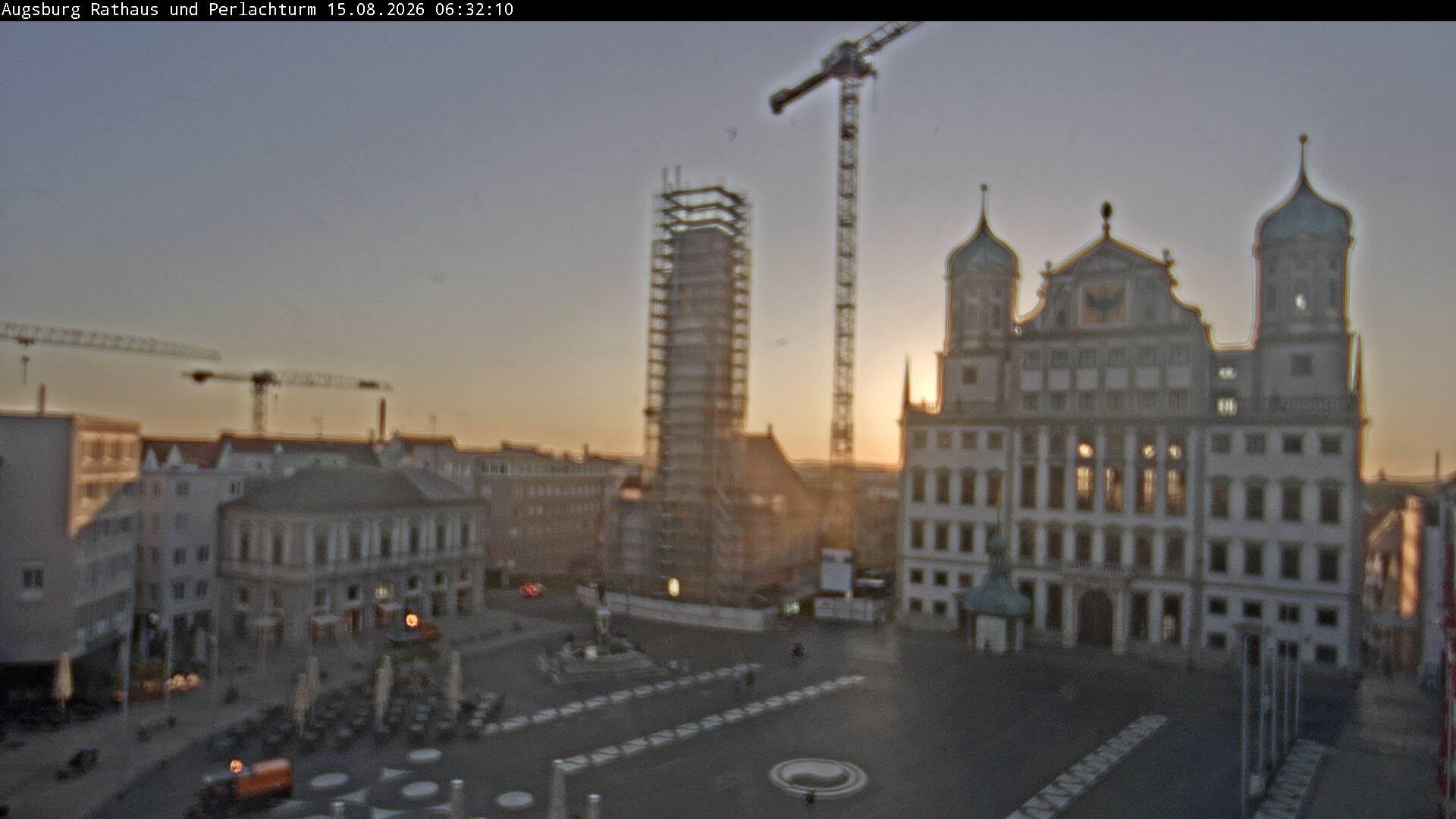 Archiv Foto Webcam Augsburger Rathausplatz und Perlachturm