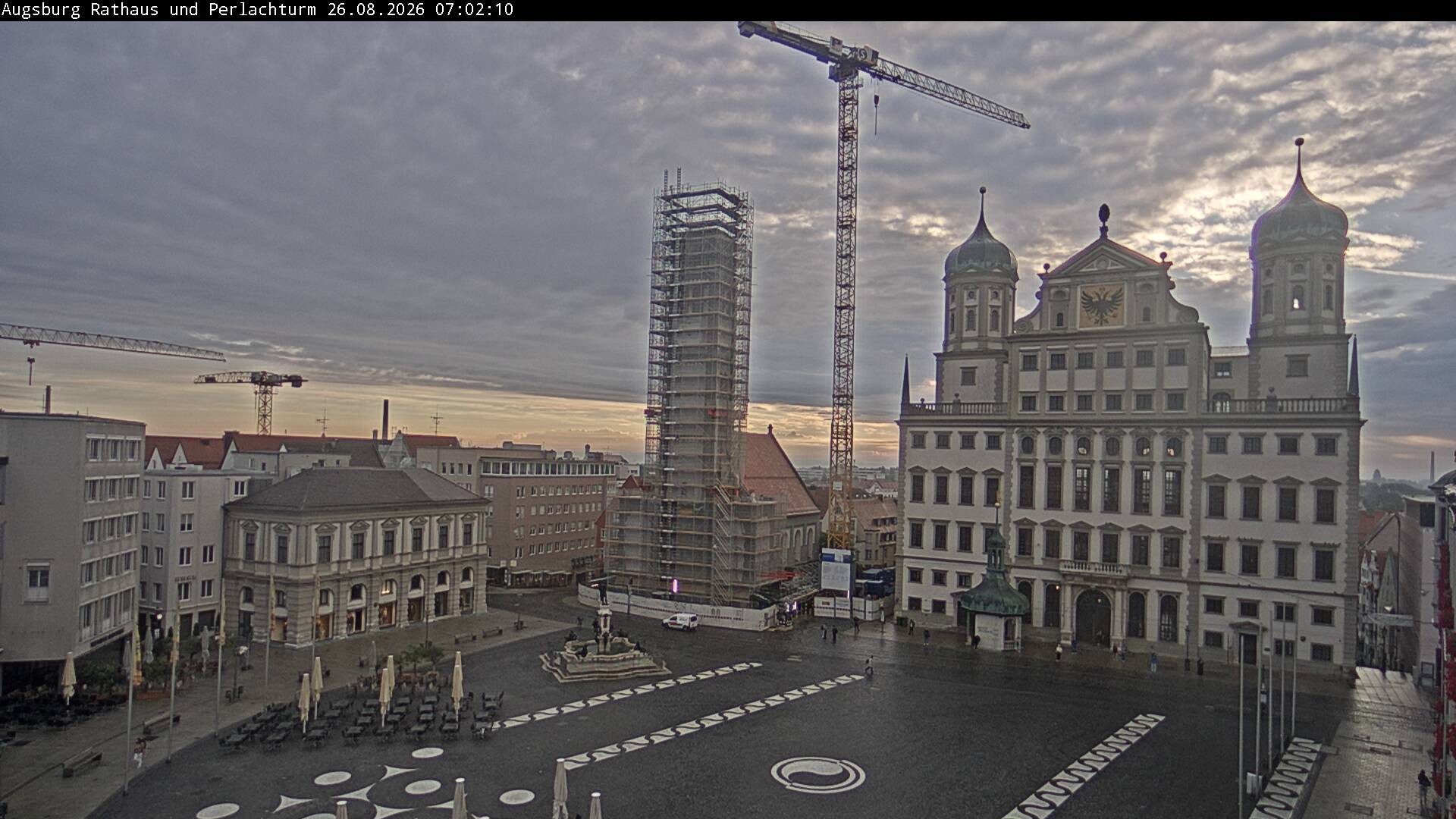 Archiv Foto Webcam Augsburger Rathausplatz und Perlachturm