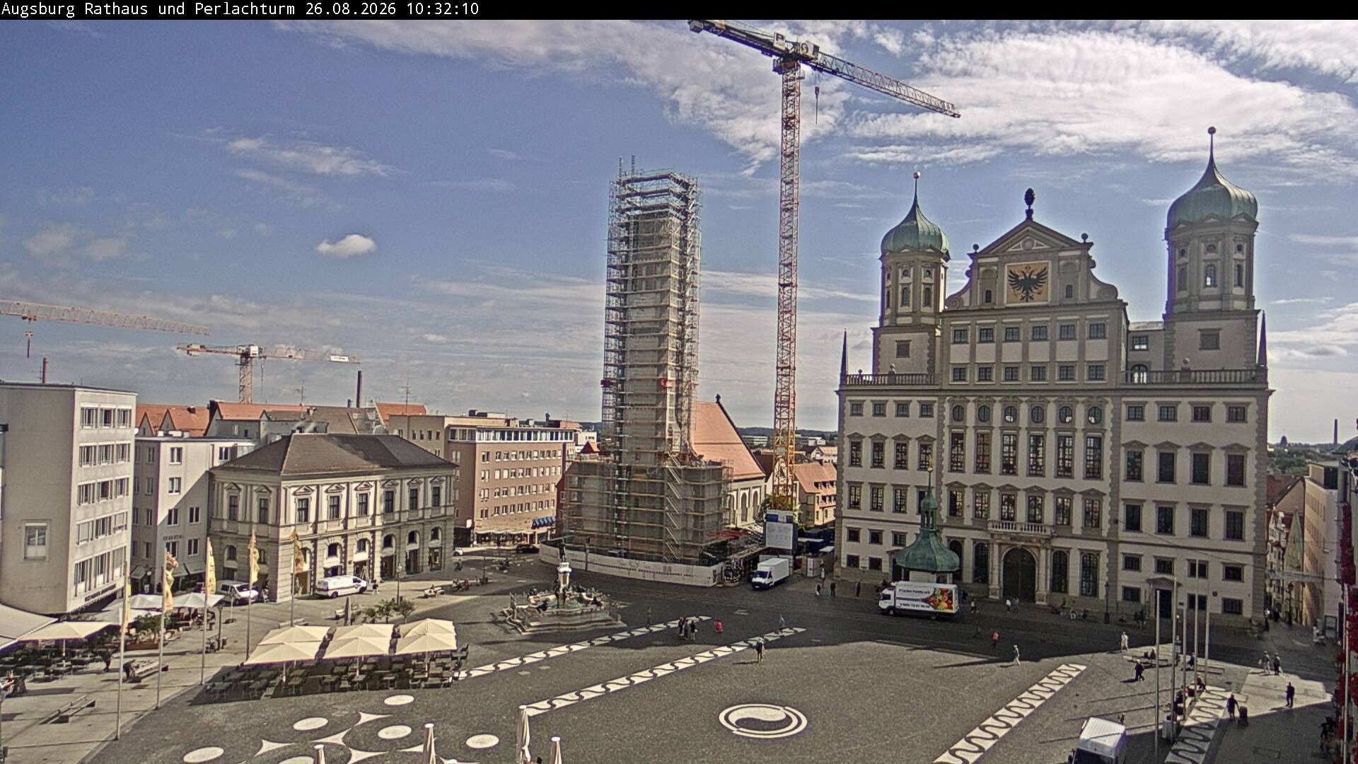Archiv Foto Webcam Augsburger Rathausplatz und Perlachturm