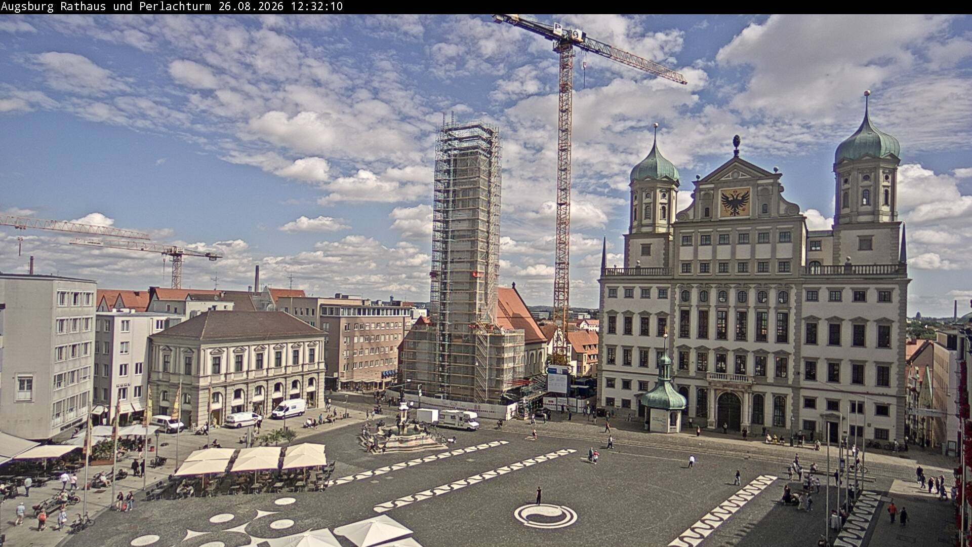 Archiv Foto Webcam Augsburger Rathausplatz und Perlachturm